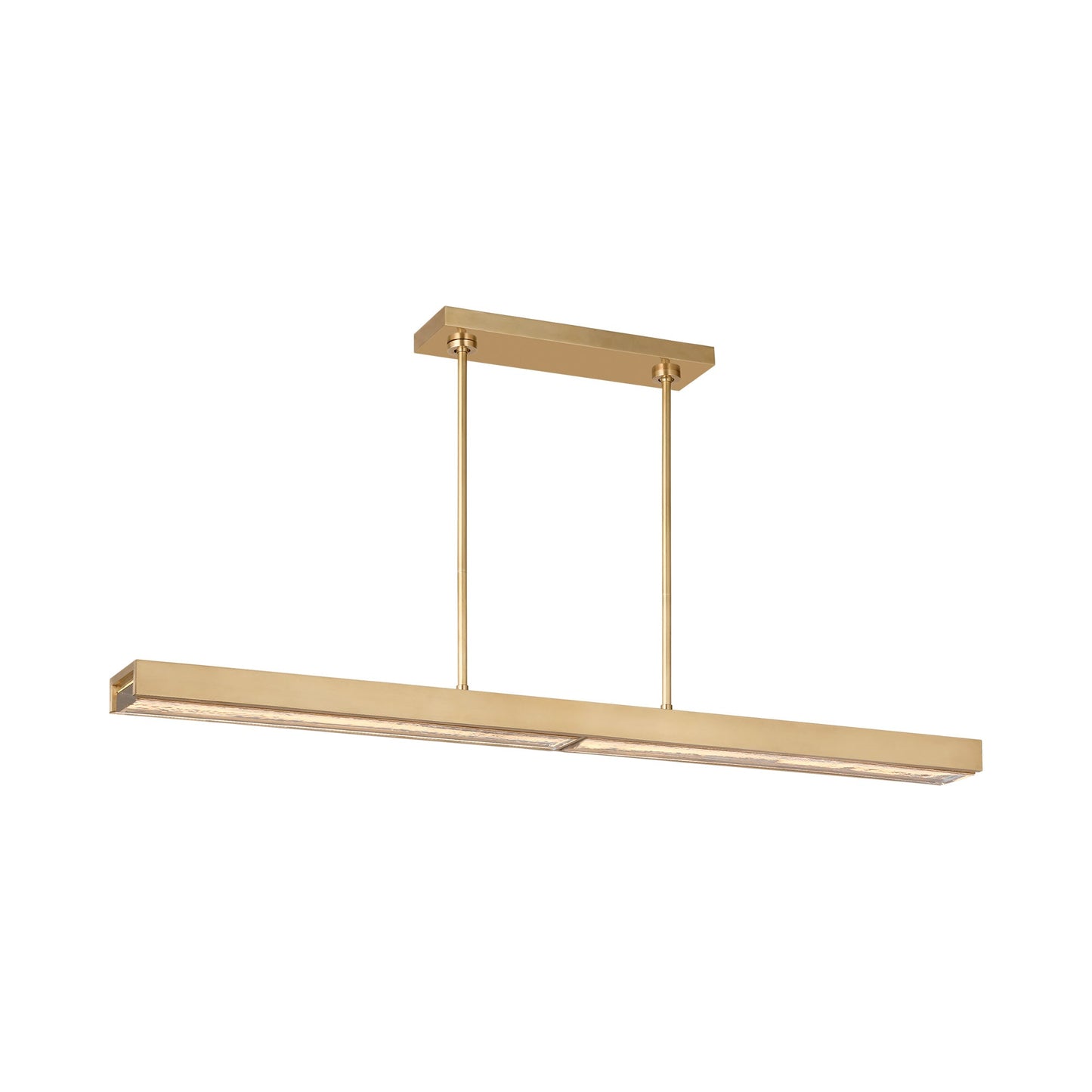 Maybeck Linear LED Chandelier in Hand Rubbed Antique Brass.