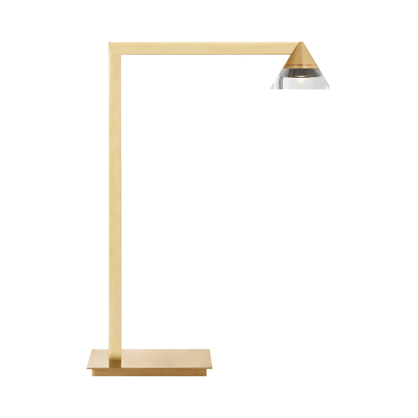 Midrand Crystal LED Table Lamp in Hand-Rubbed Antique Brass.