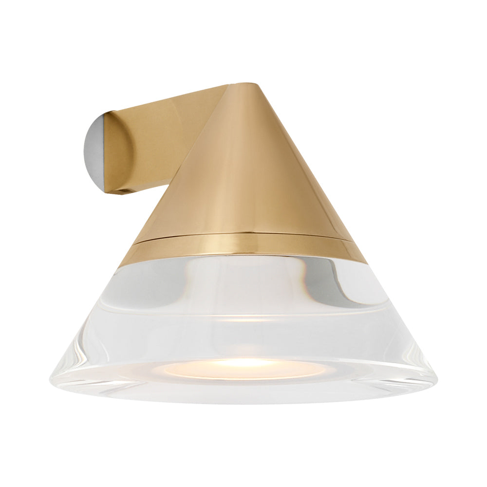 Midrand Crystal LED Wall Light in Hand-Rubbed Antique Brass.