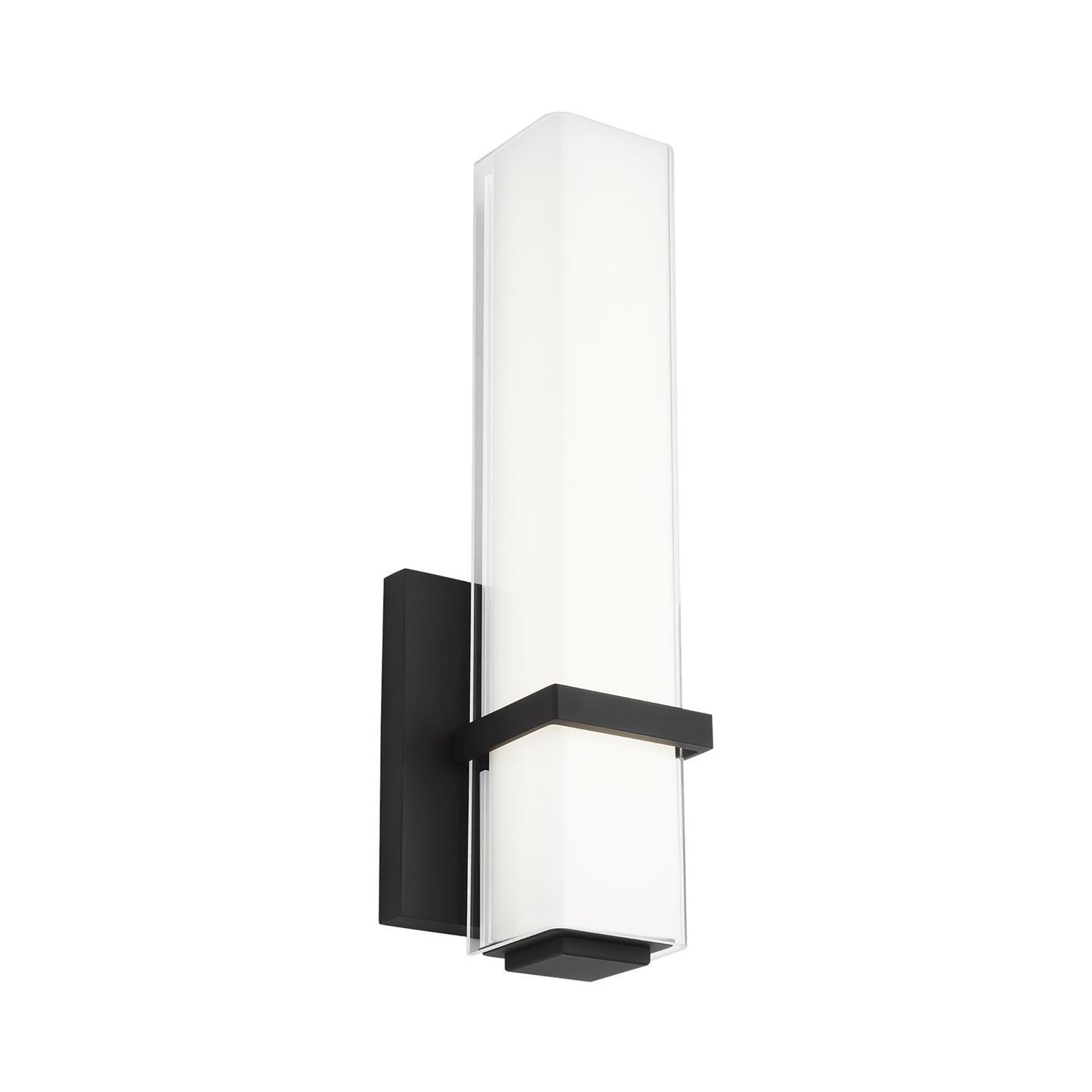 Milan LED Bath Wall Light in Nightshade Black.