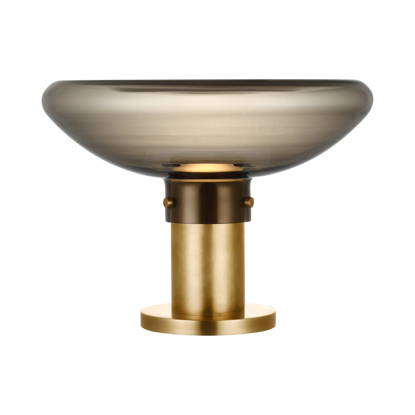 Morgan LED Table Lamp in Hand-Rubbed Antique Brass (Smoke Glass).