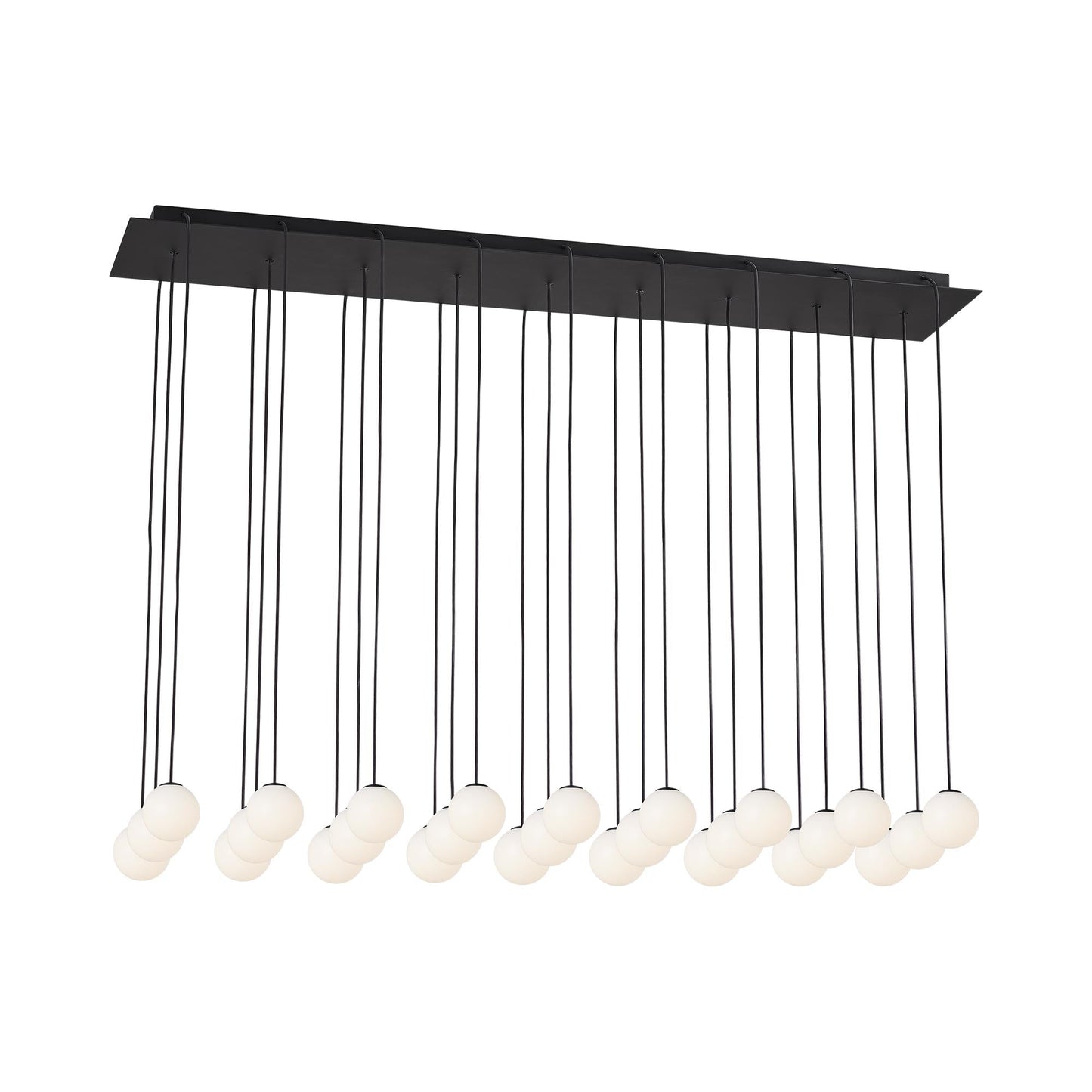 Orbet Linear LED Chandelier in Nightshade Black (27-Light/120V).