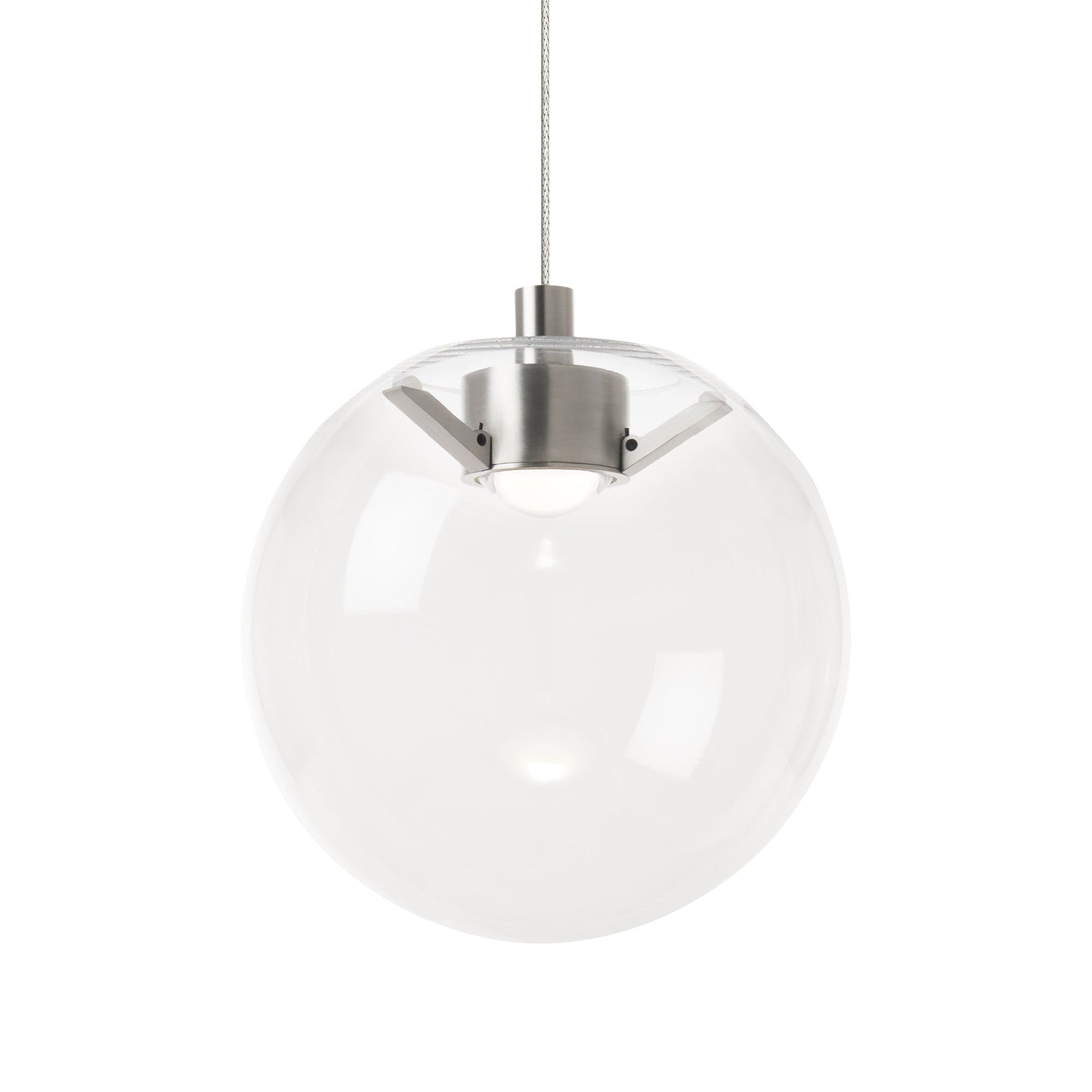Mini Palona LED Pendant Light in Satin Nickel.