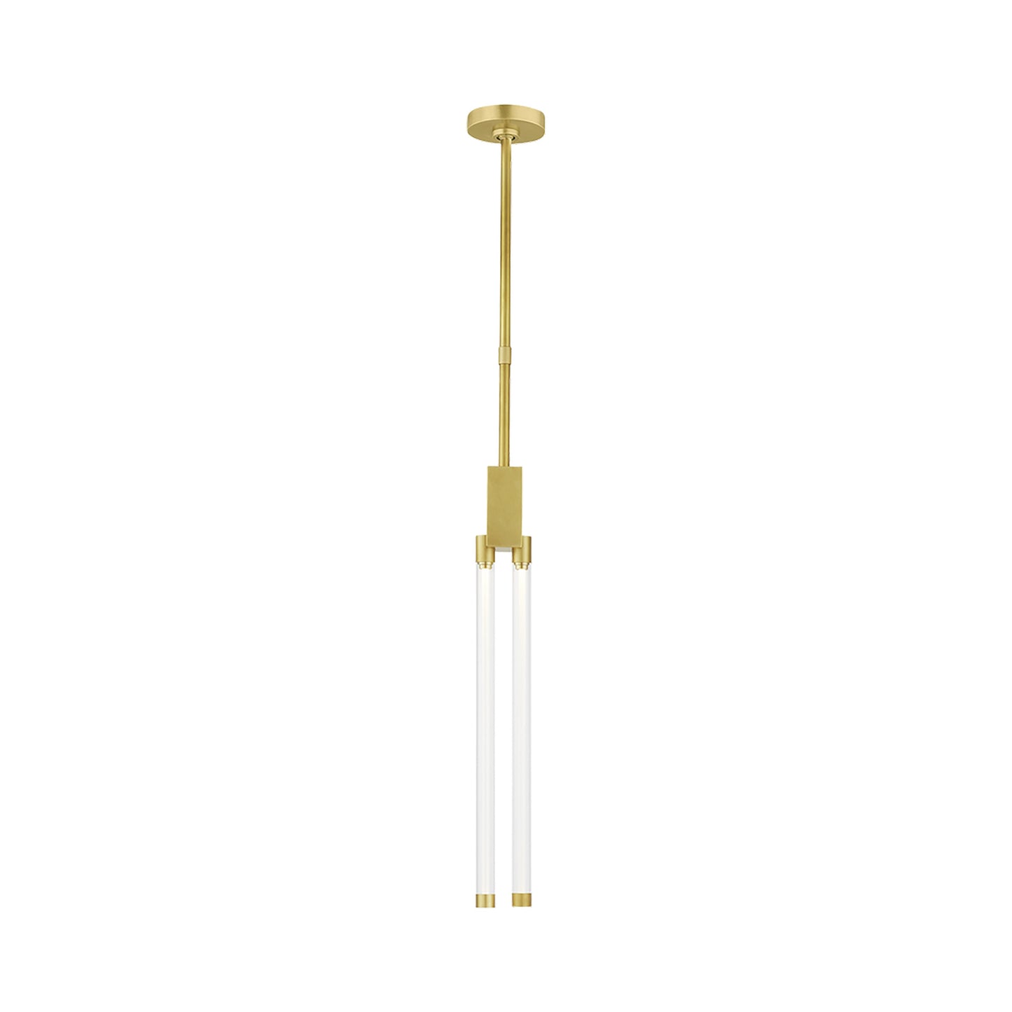 Phobos LED Pendant Light in Natural Brass (2-Light).