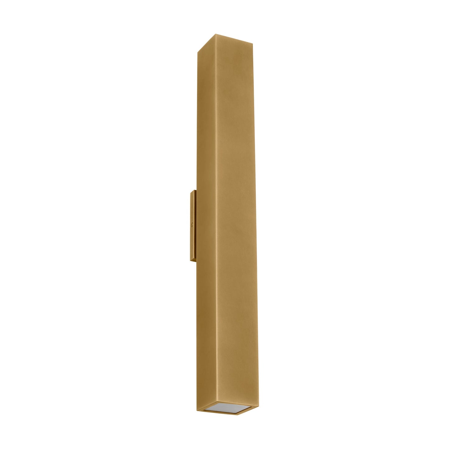 Pressa Outdoor LED Wall Light in Natural Brass (X-Large/Rectangular).
