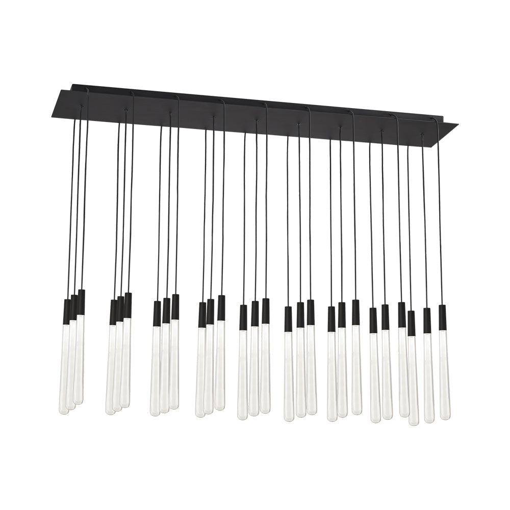 Pylon LED Chandelier in Nightshade Black/Crystal (27-Light/Rectangular).