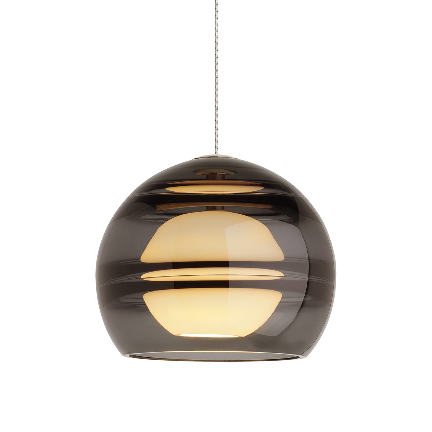 Sedona Low Voltage Pendant Light in Satin Nickel/Transparent Smoke.
