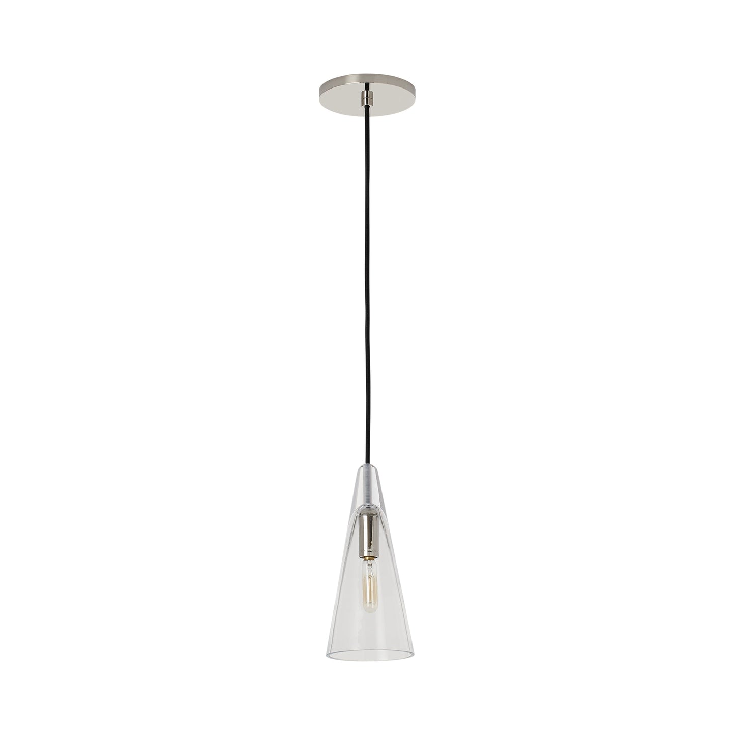 Selina Pendant Light in Polished Nickel.