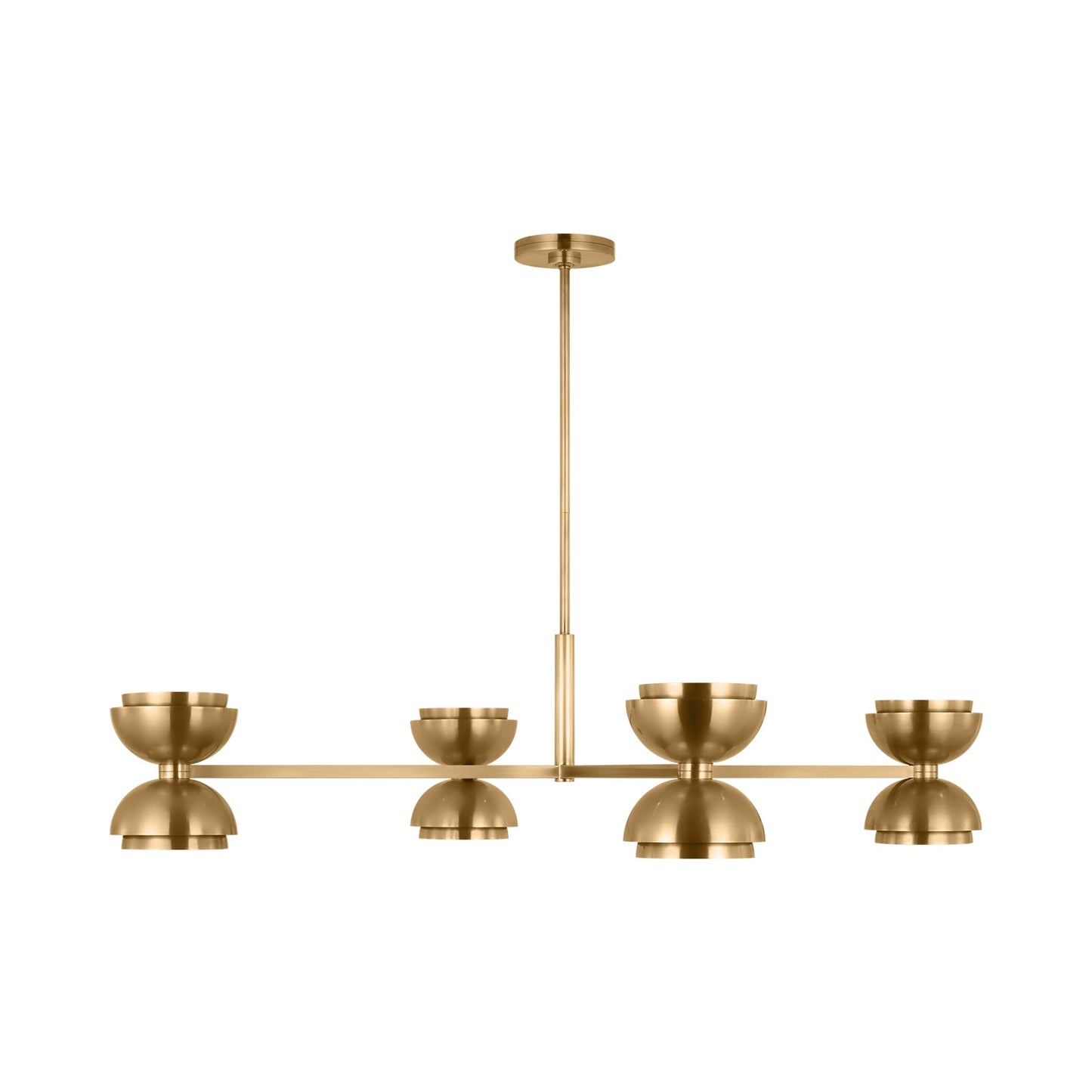 Shanti LED Chandelier in Natural Brass.