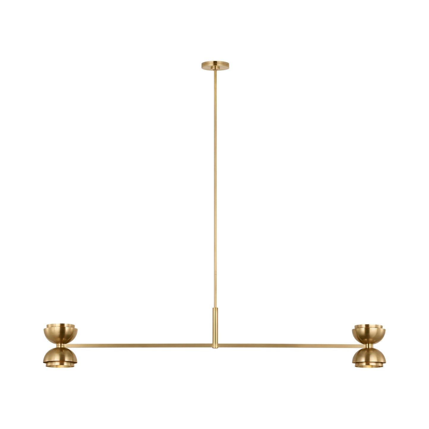 Shanti LED Linear Chandelier in Natural Brass.
