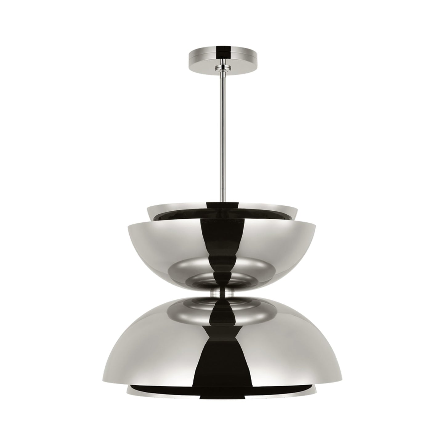 Shanti LED Pendant Light in Polished Nickel (X-Large Asymmetric/2-Light).