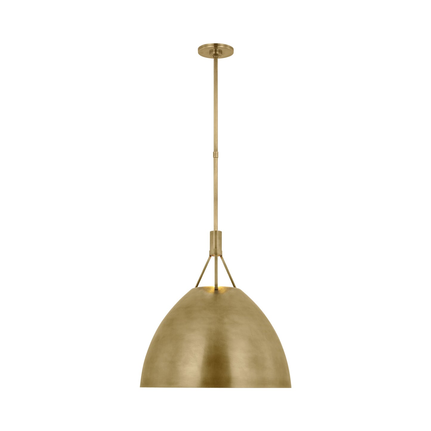 Sospeso Dome LED Pendant Light in Natural Brass.