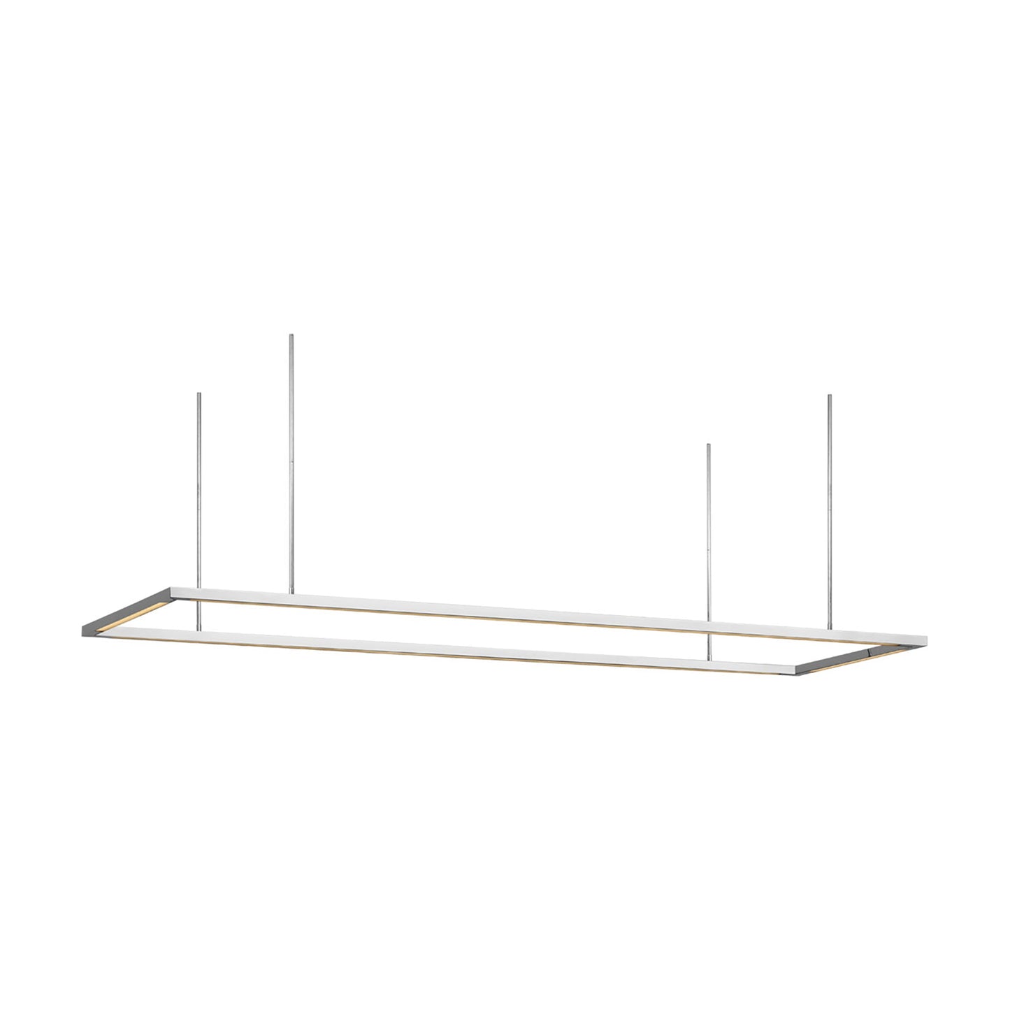 Stagger Halo LED Linear Pendant Light in Polished Stainless Steel (84-Inch/Up).