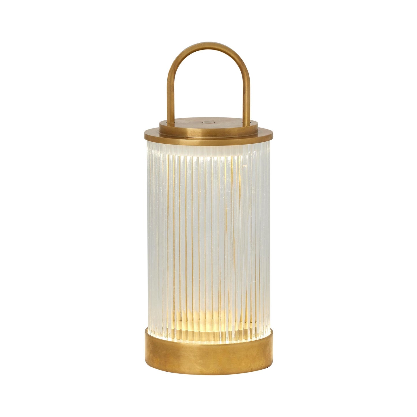 Tawa LED Table Lamp in Natural Brass / Glass.