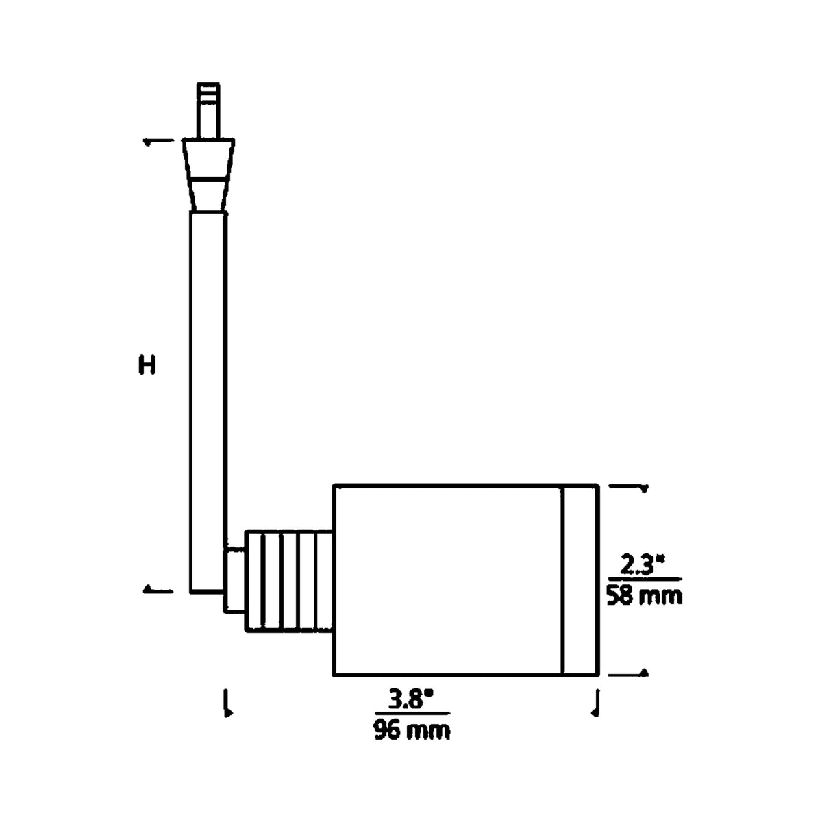 Tellium LED Head Pendant Light - line drawing.