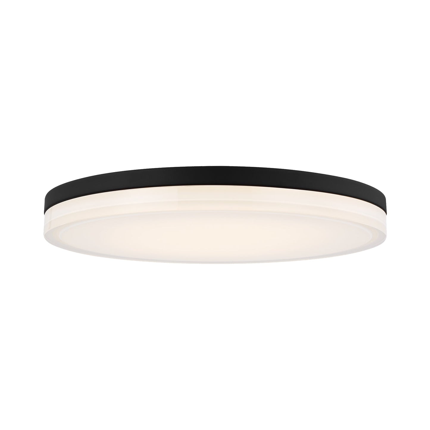 Wyatt LED Flush Mount Ceiling Light in Nightshade Black.
