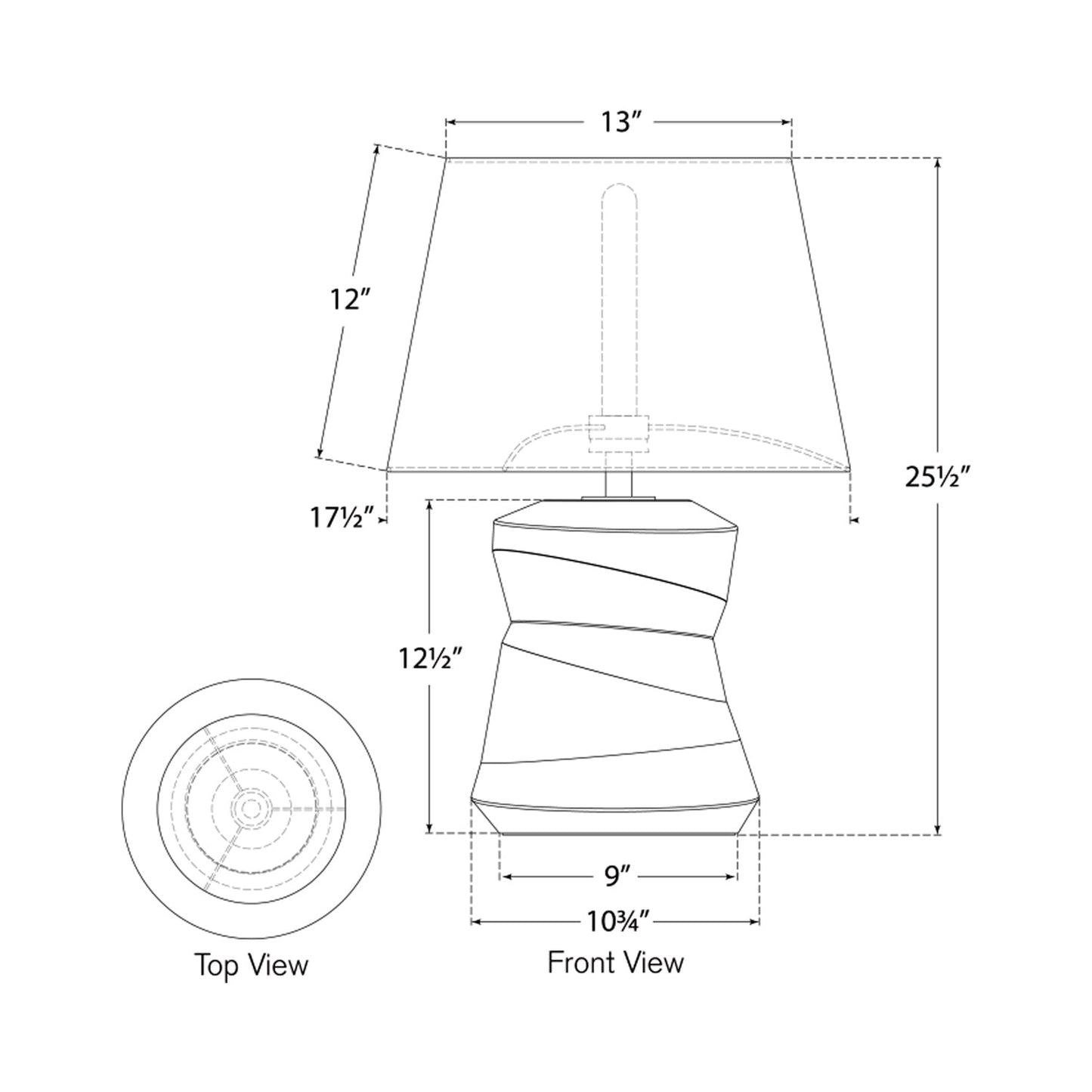 1953 LED Table Lamp - line drawing.