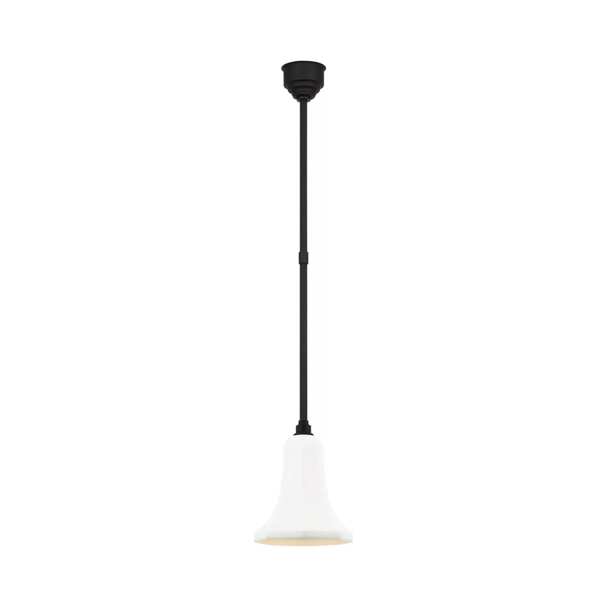 Academy Savannah Outdoor Pendant Light in Matte Black/White (9.25-Inch).