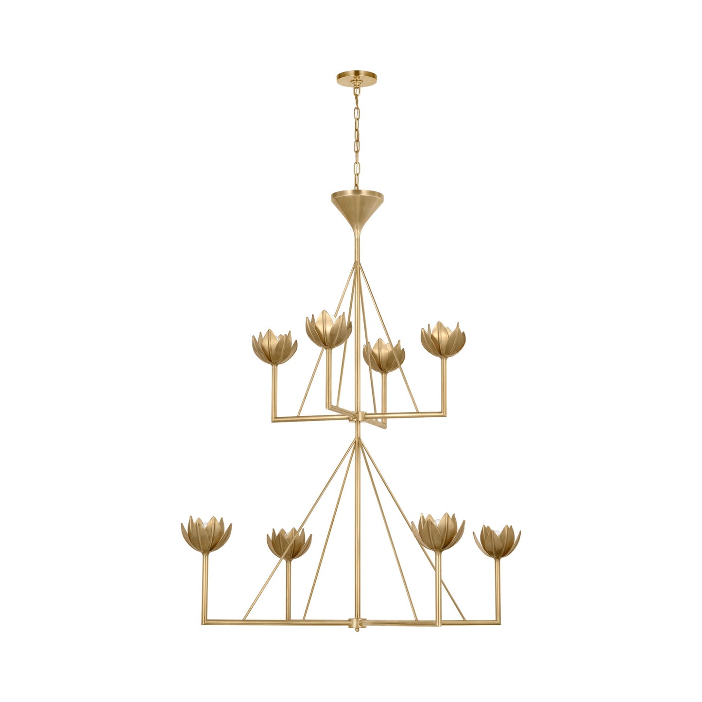 Alberto Chandelier in Antique-Burnished Brass (2-Tier/Large).