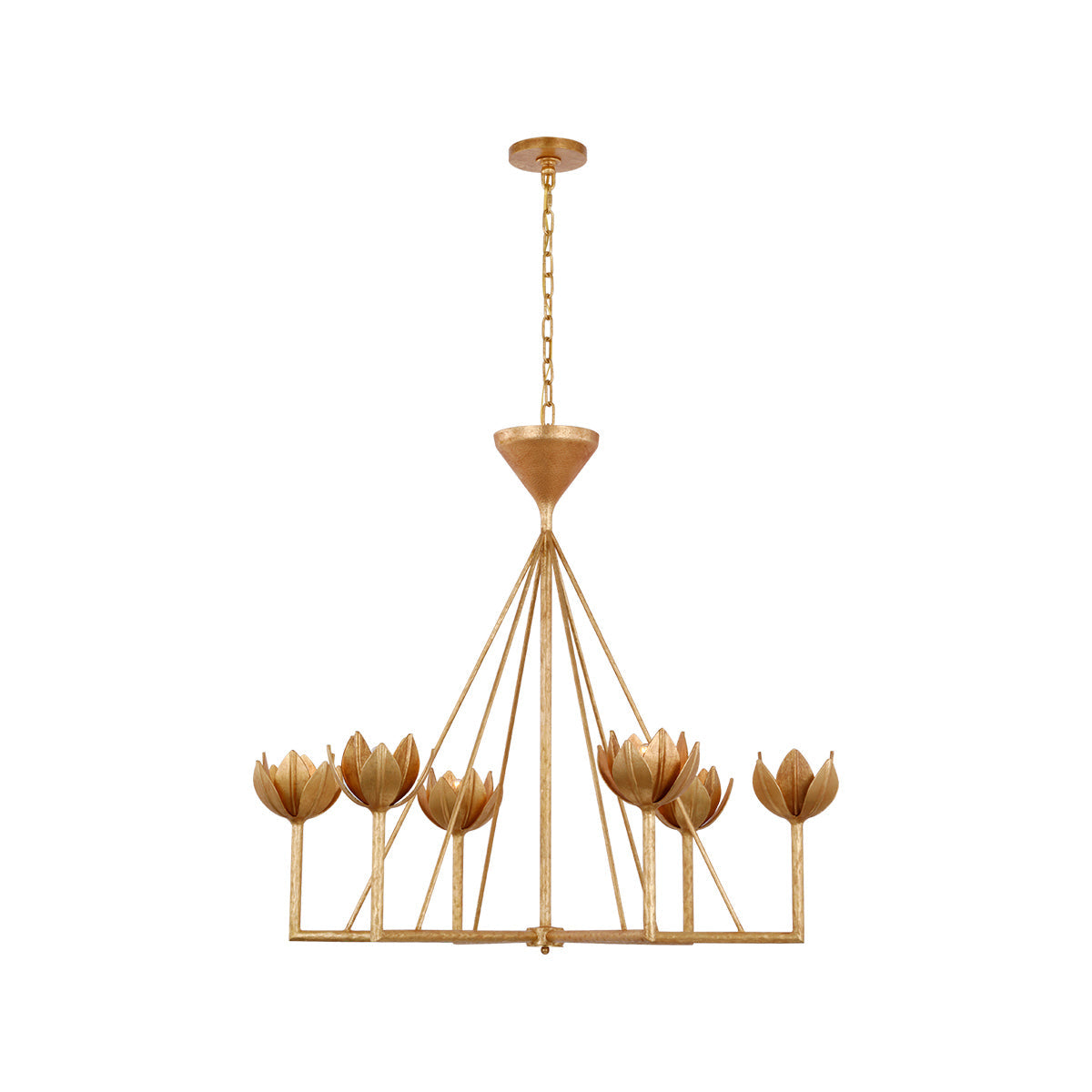 Alberto Low Chandelier in Antique Gold Leaf (Large).