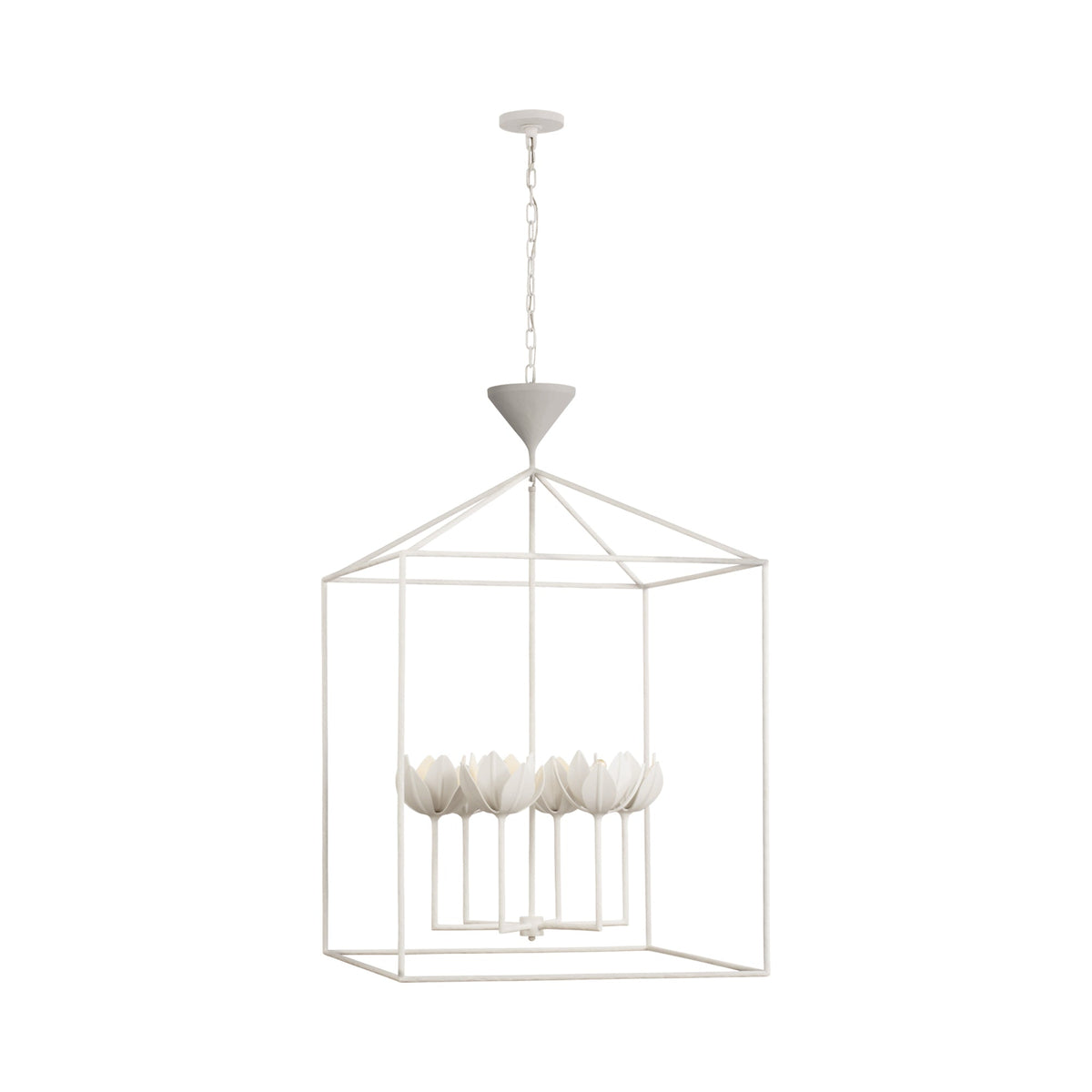 Alberto Pendant Light in Plaster White (38-Inch).