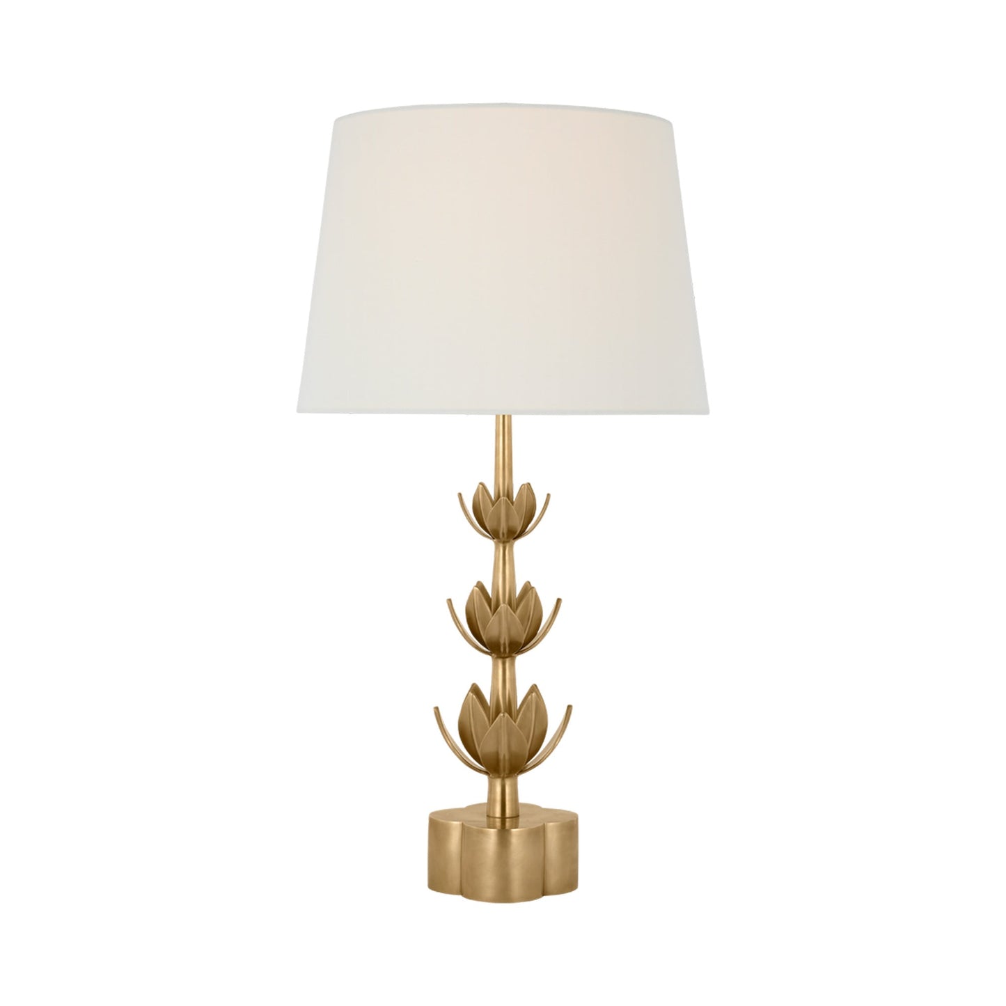 Alberto Table Lamp in Decorative/Antique-Burnished Brass.
