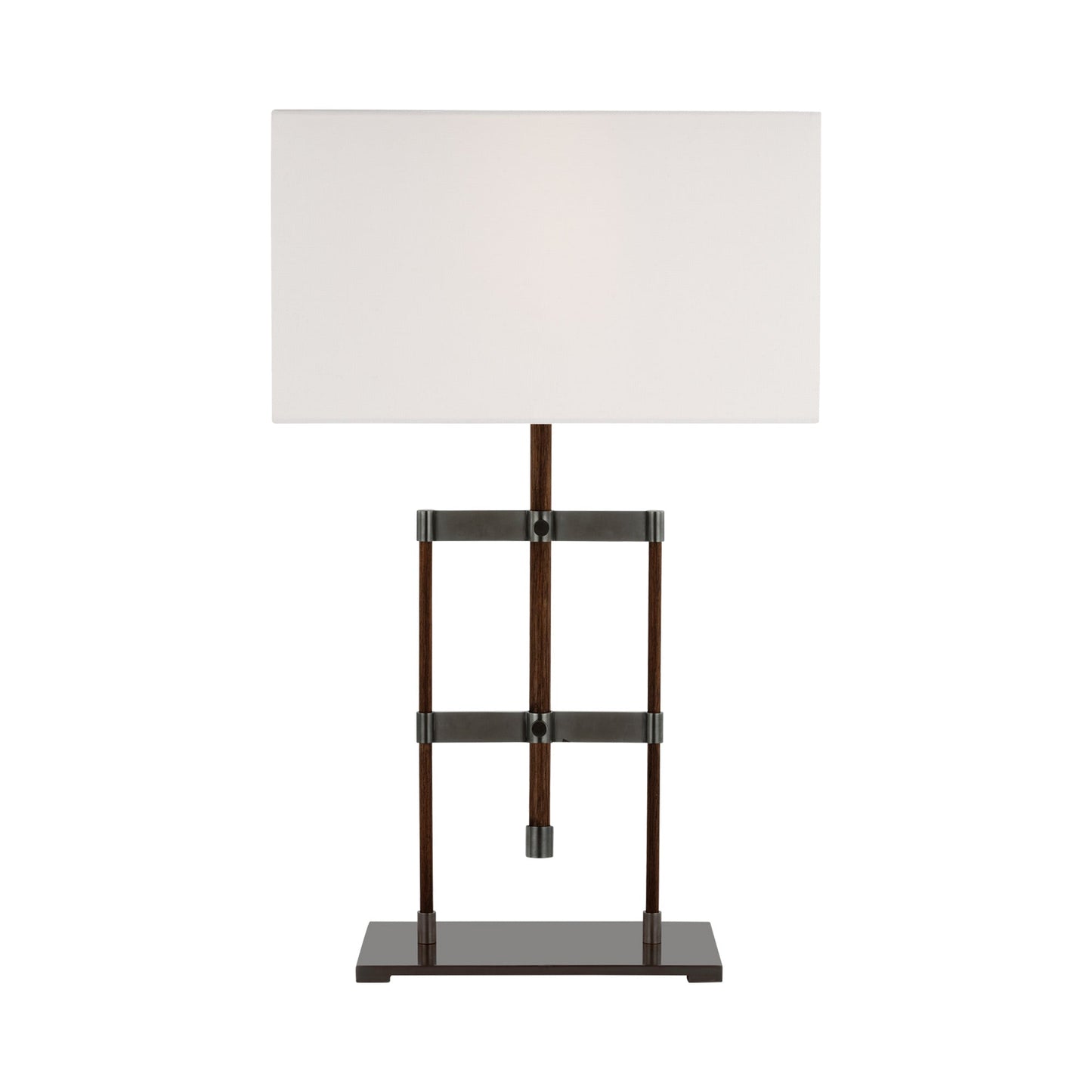 Alda Table Lamp in Bronze/Dark Walnut.