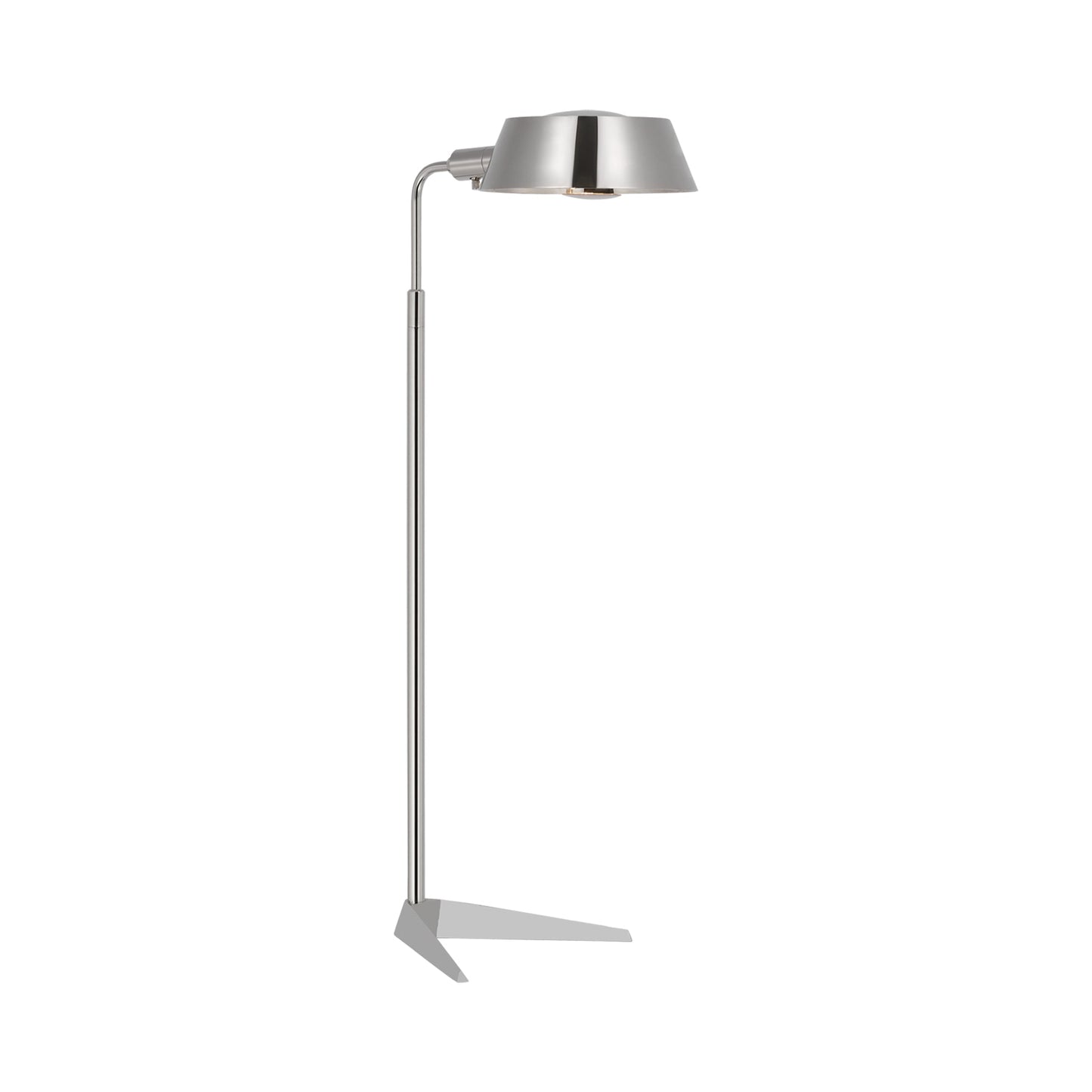 Alfie Floor Lamp in Polished Nickel.