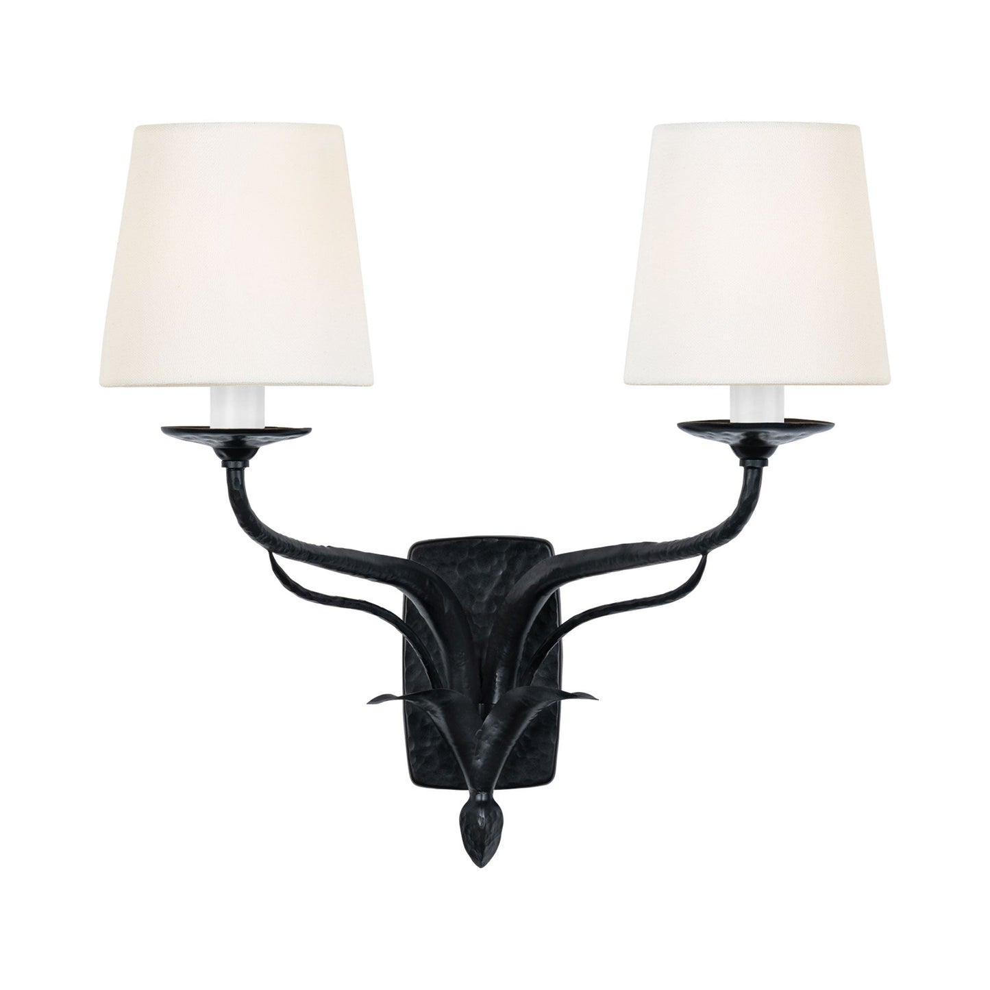 Amalfi Wall Light in Waxed Black (2-Light).