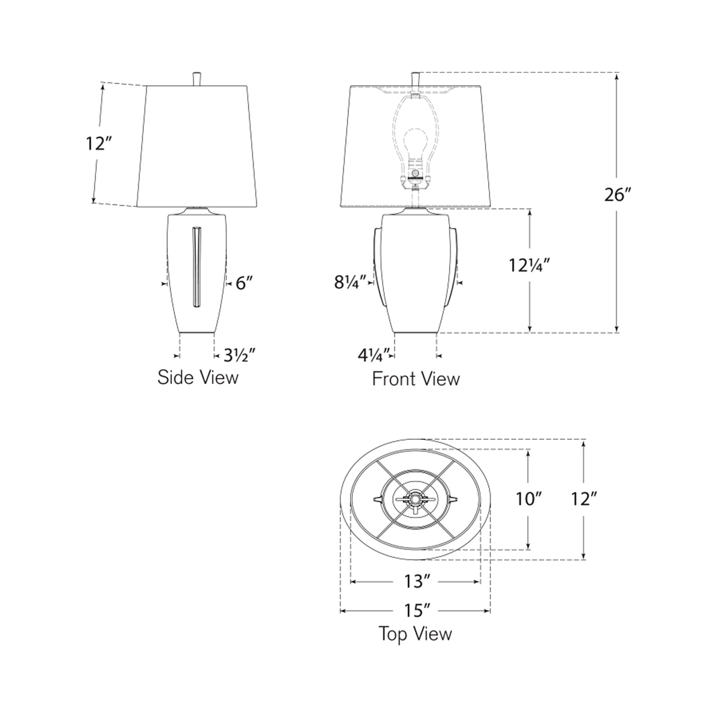 Anfai Table Lamp - line drawing.