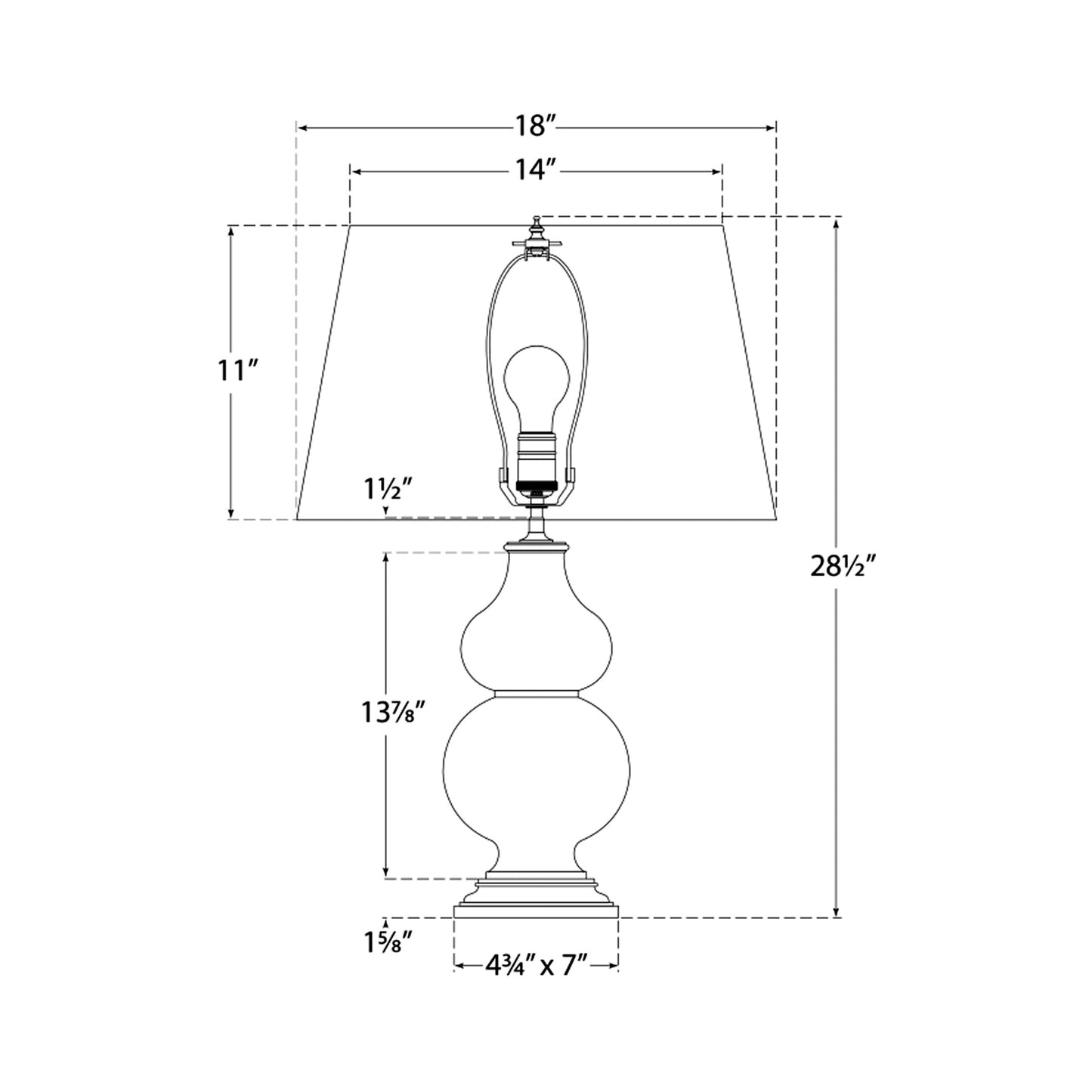 Anita Table Lamp - line drawing.