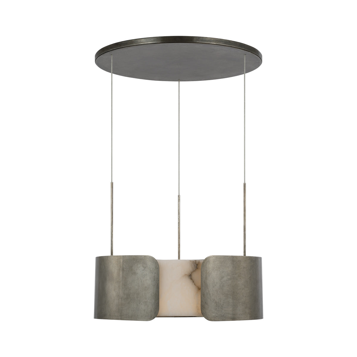 Armise LED Chandelier in Mottled Pewter.