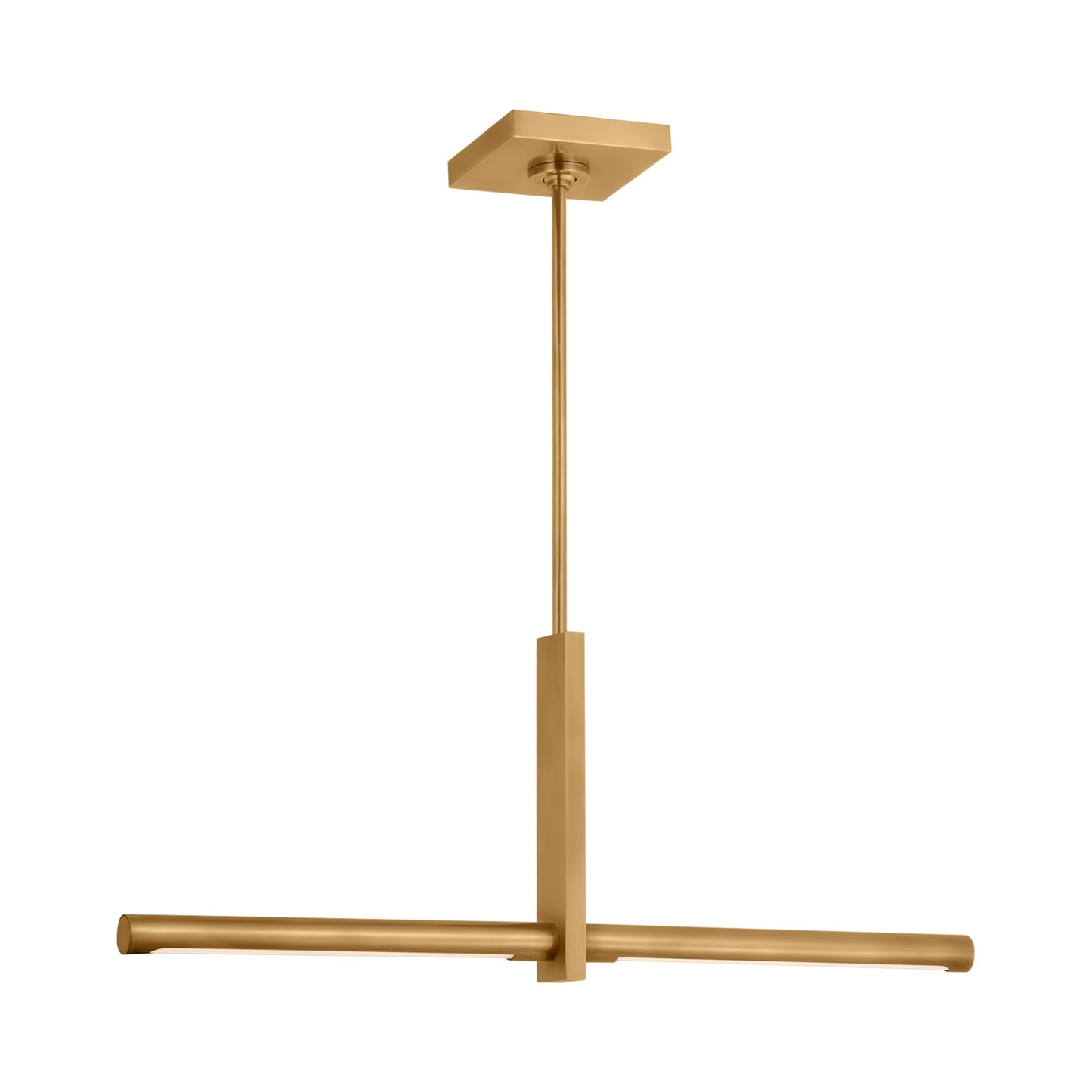 Axis 24-Inch LED Linear Pendant Light in Antique-Burnished Brass.