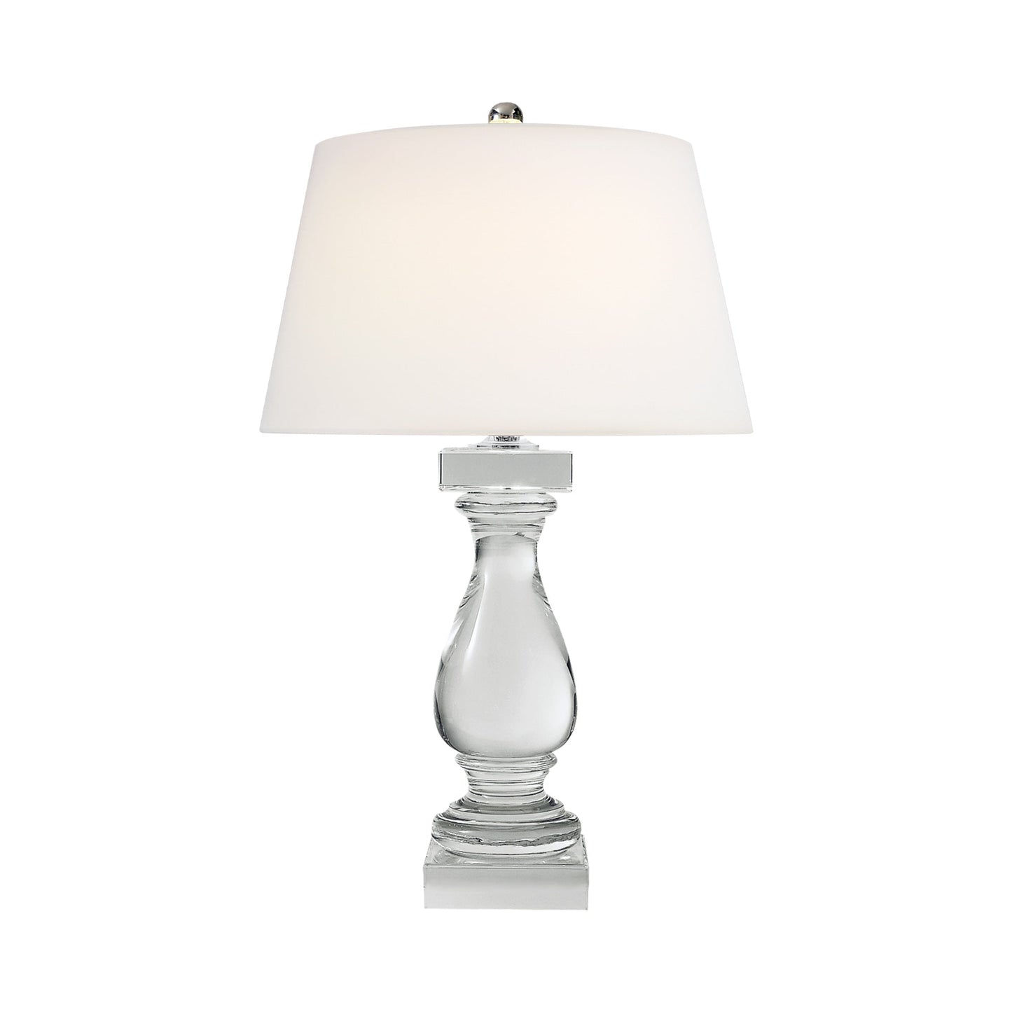 Balustrade Table Lamp in Crystal/Linen.
