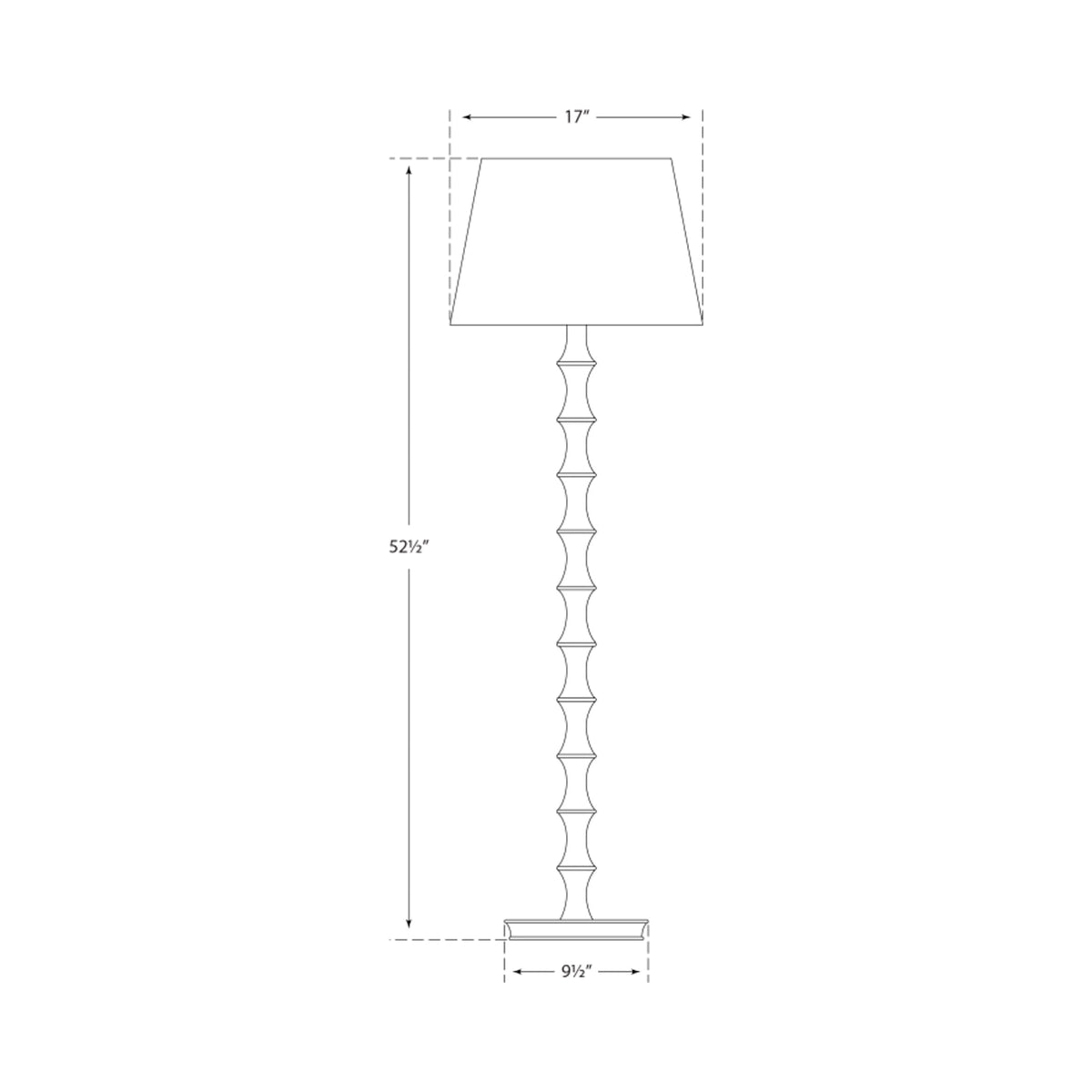 Bamboo Floor Lamp - line drawing.