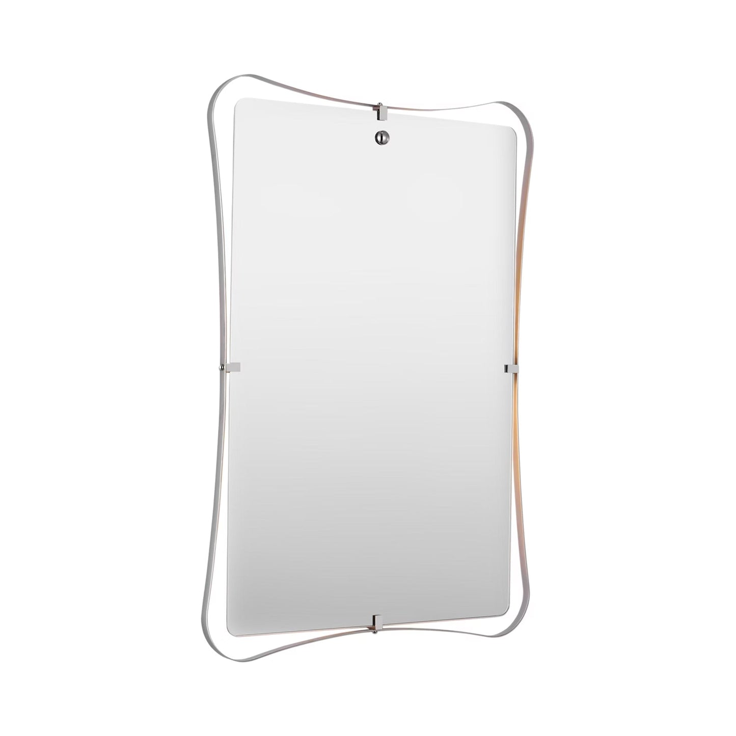 Barnes LED Wall Mirror in Polished Nickel.