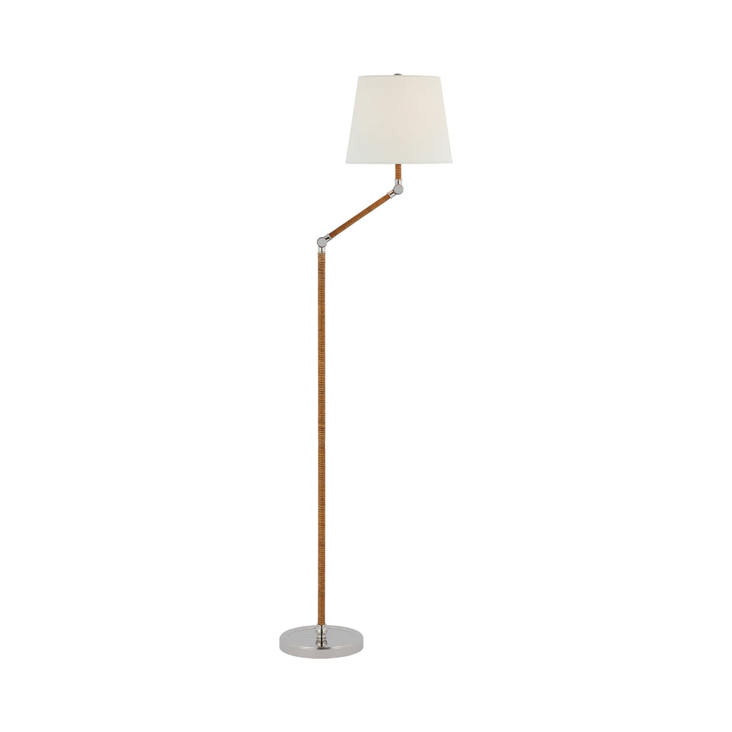 Basden Floor Lamp in Natural Rattan.