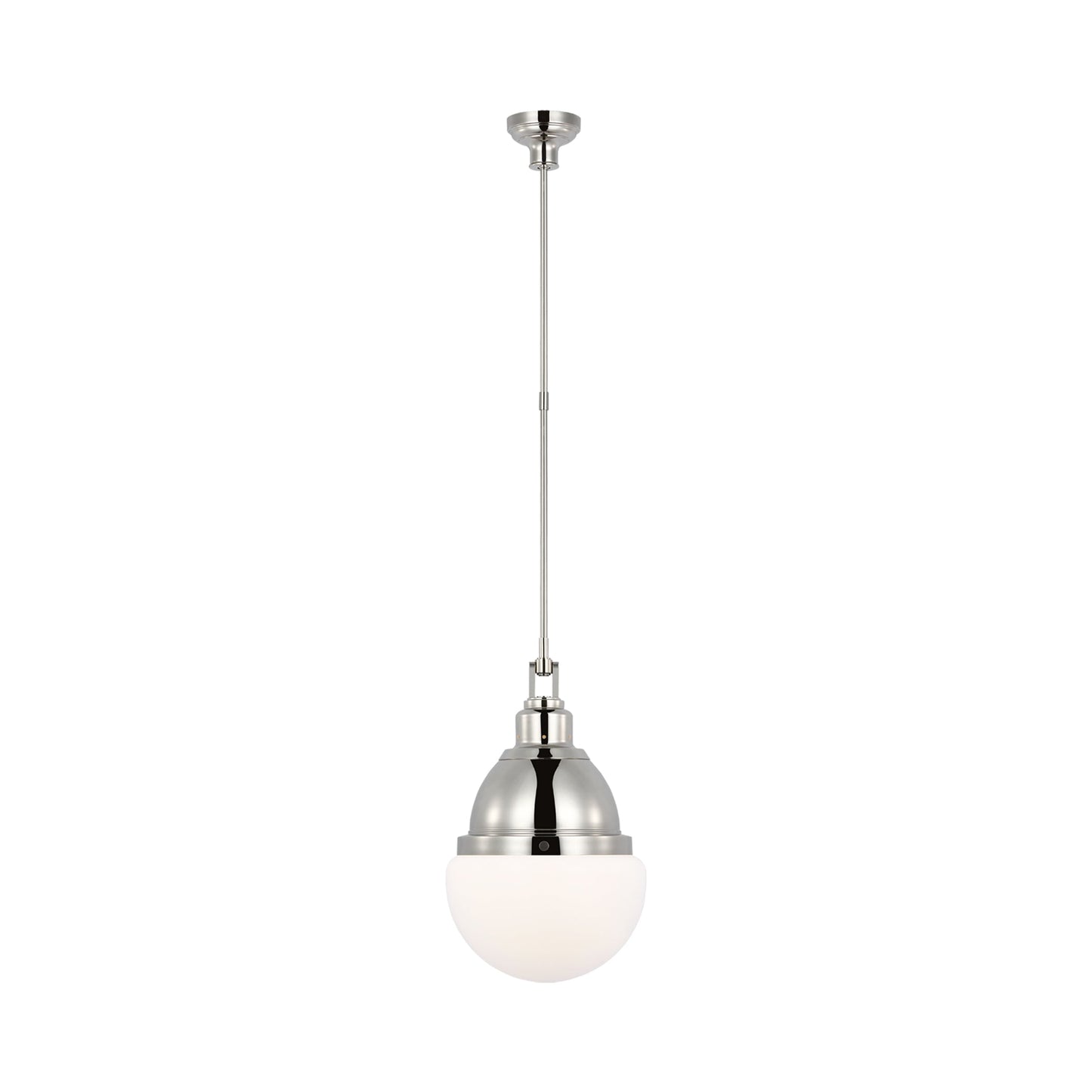 Bernard Pendant Light in Polished Nickel.