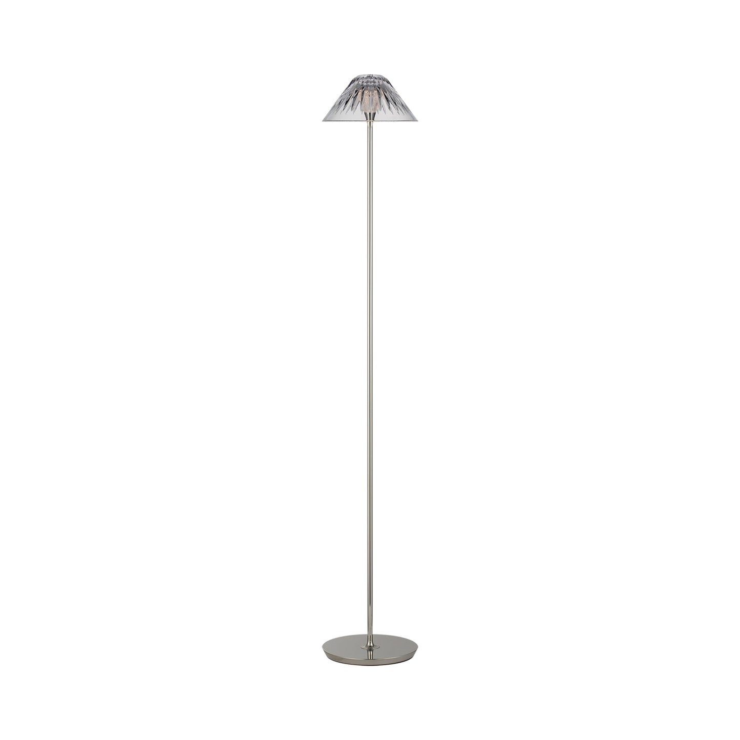 Blaze LED Floor Lamp in Polished Nickel.