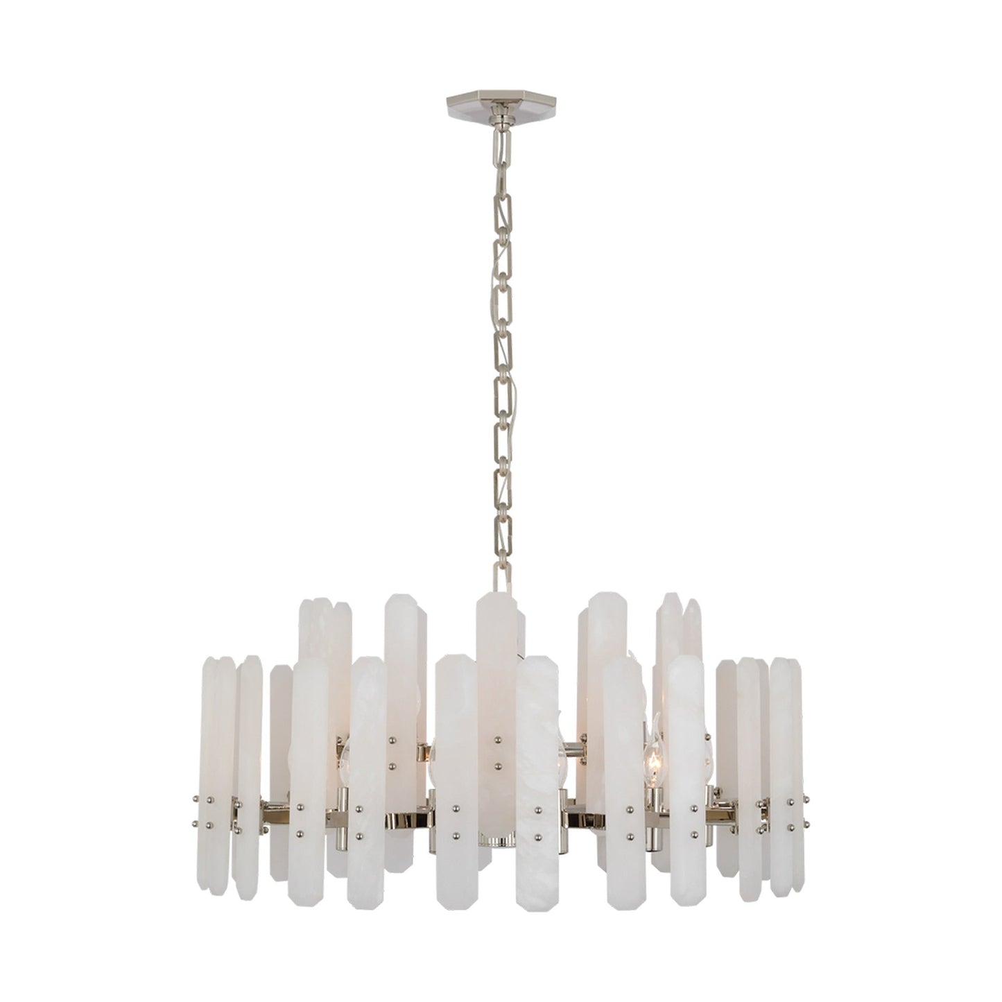 Bonnington Chandelier in Polished Nickel/Alabaster(Large).