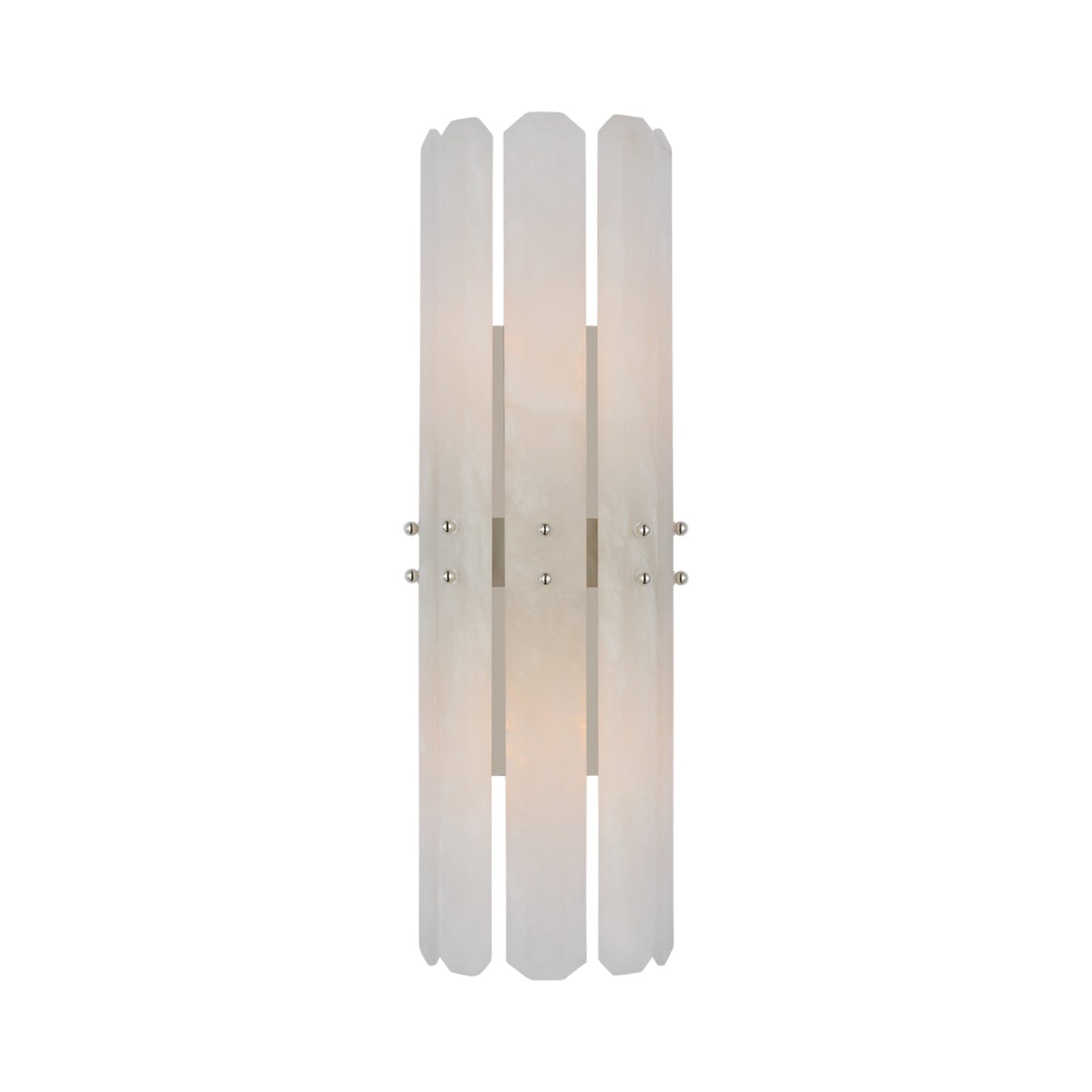 Bonnington Wall Light in Polished Nickel/Alabaster (Large).