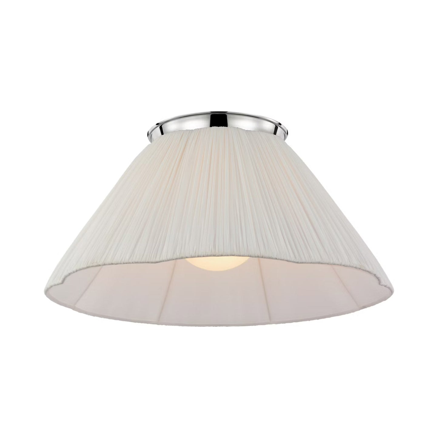 Bradley Flush Mount Ceiling Light in Polished Nickel (24-Inch).