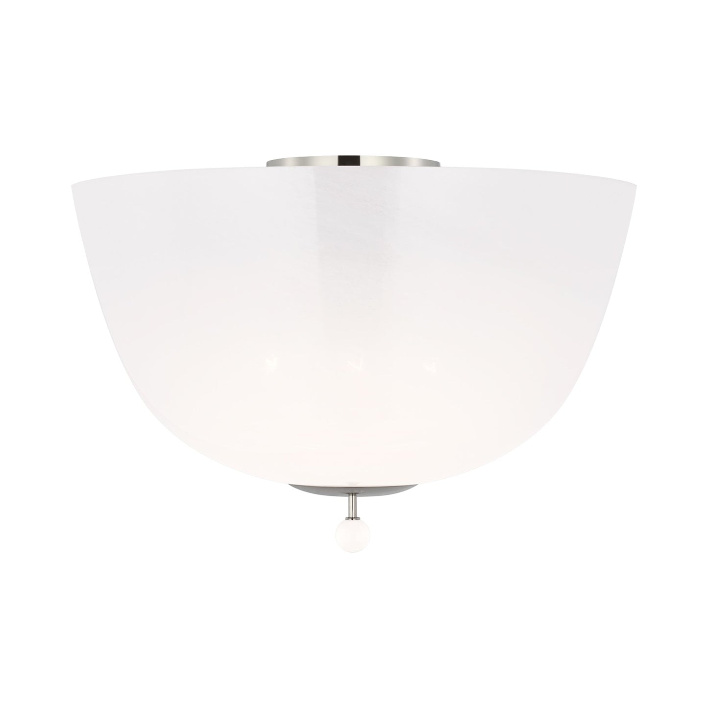 Brisa Semi Flush Mount Ceiling Light in Polished Nickel (16-Inch).