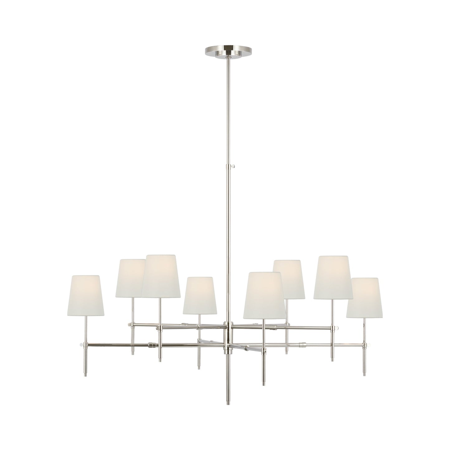 Bryant Chandelier in Polished Nickel (X-Large/2-Tier/Not Wrapped/Linen).