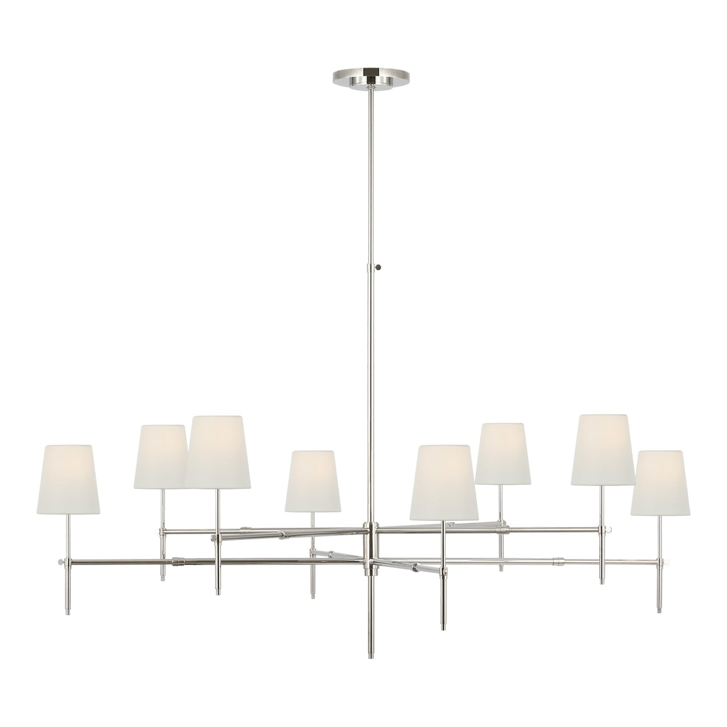Bryant Chandelier in Polished Nickel (Grande/2-Tier/Not Wrapped/Linen).