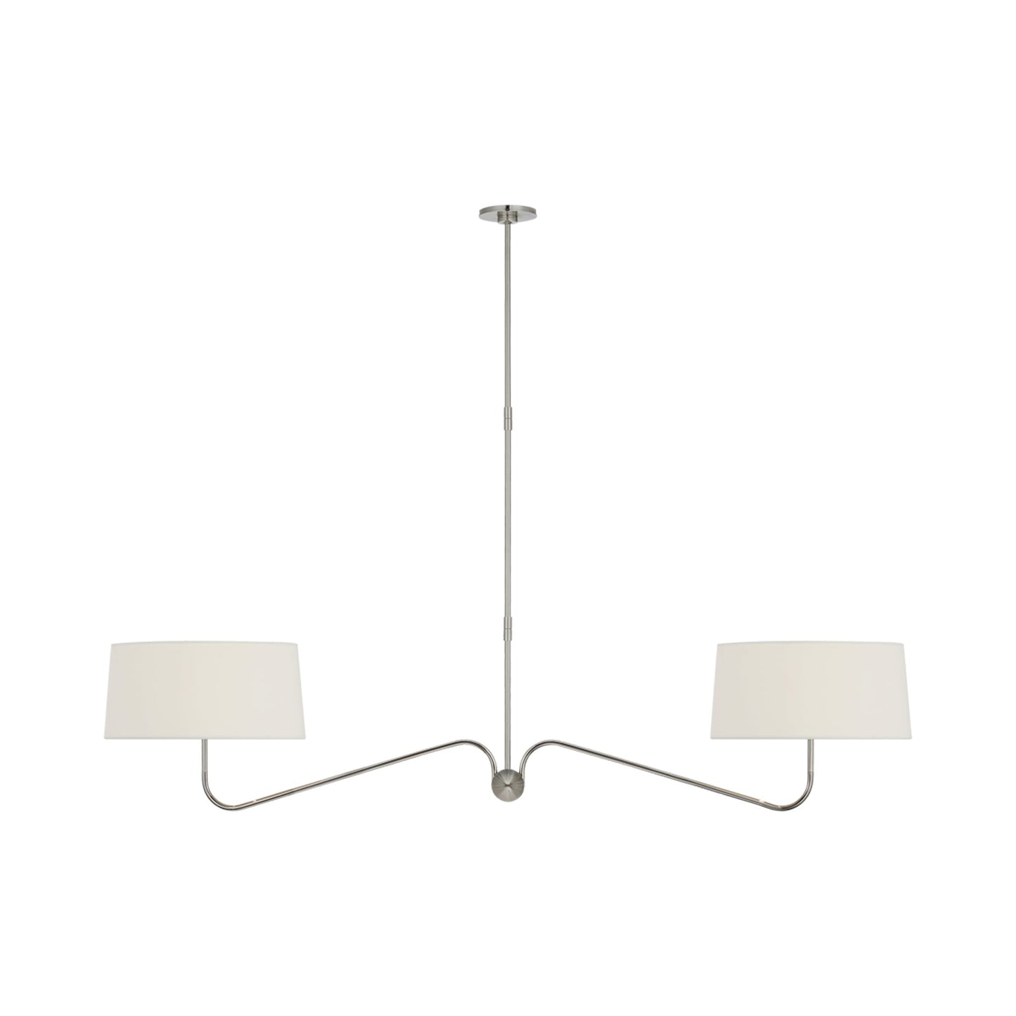 Canto Linear Chandelier in Polished Nickel.