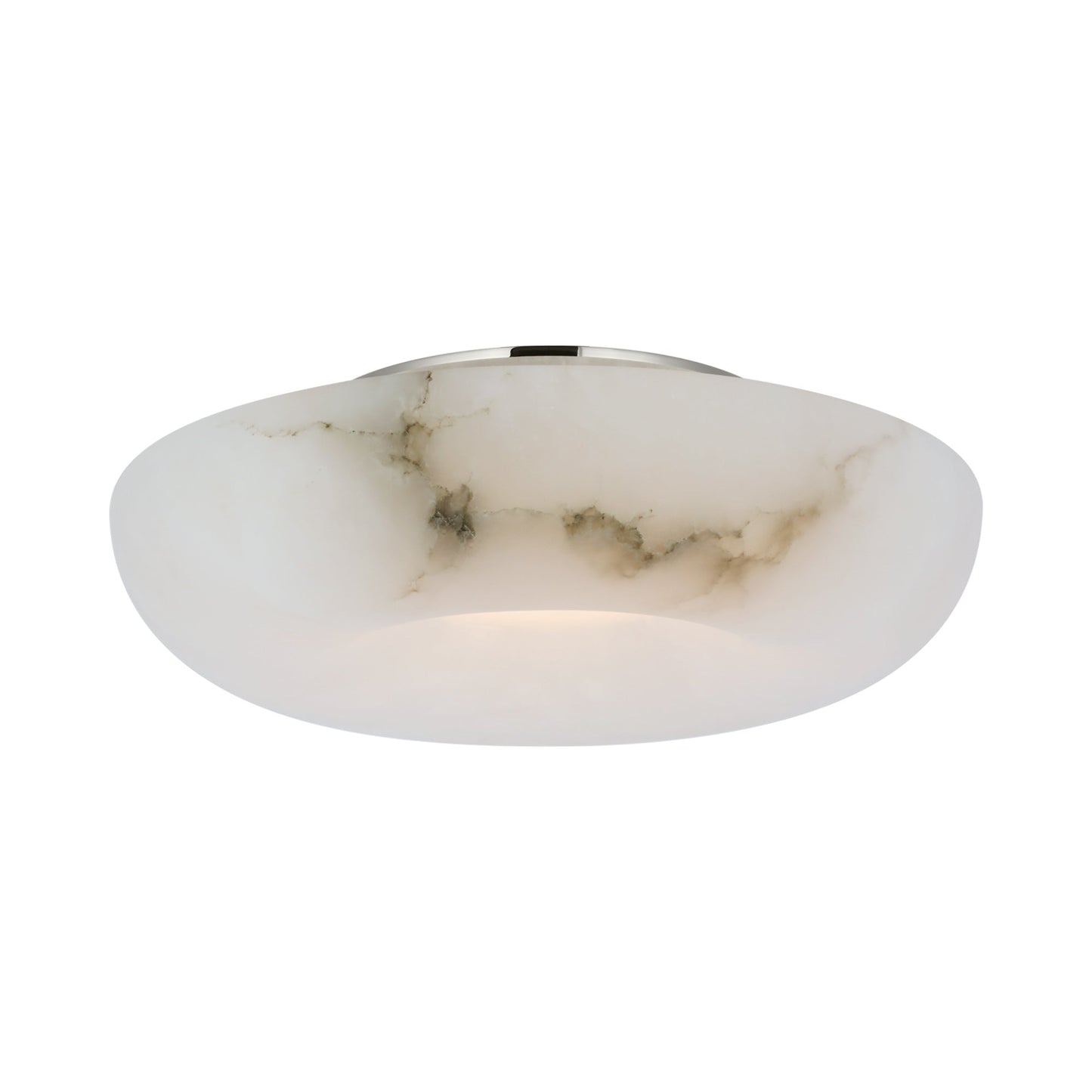 Cappello LED Flush Mount Ceiling Light in Alabaster/Polished Nickel (12-Inch).