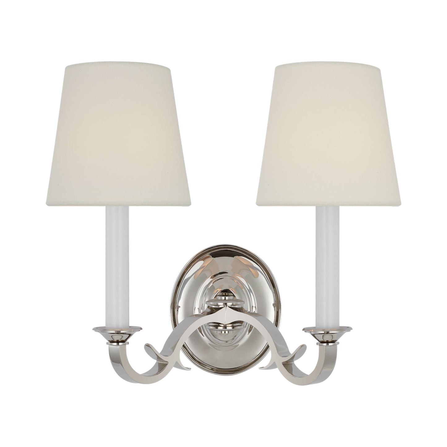 Channing Wall Light in Polished Nickel (2-Light).