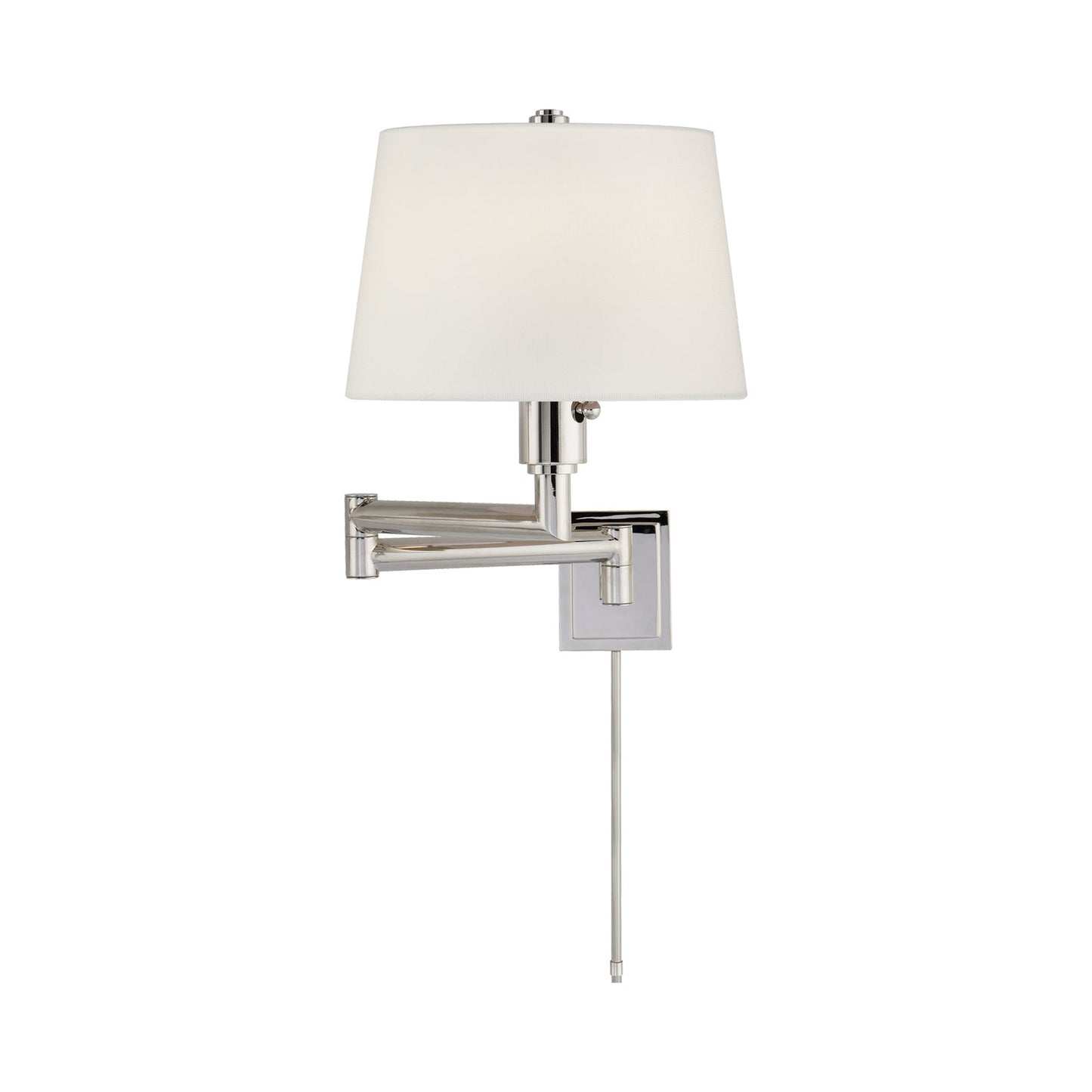 Chunky Swing Arm Wall Light in Polished Nickel.