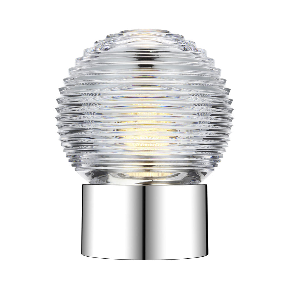 Circon LED Rechargeable Table Lamp in Polished Nickel.